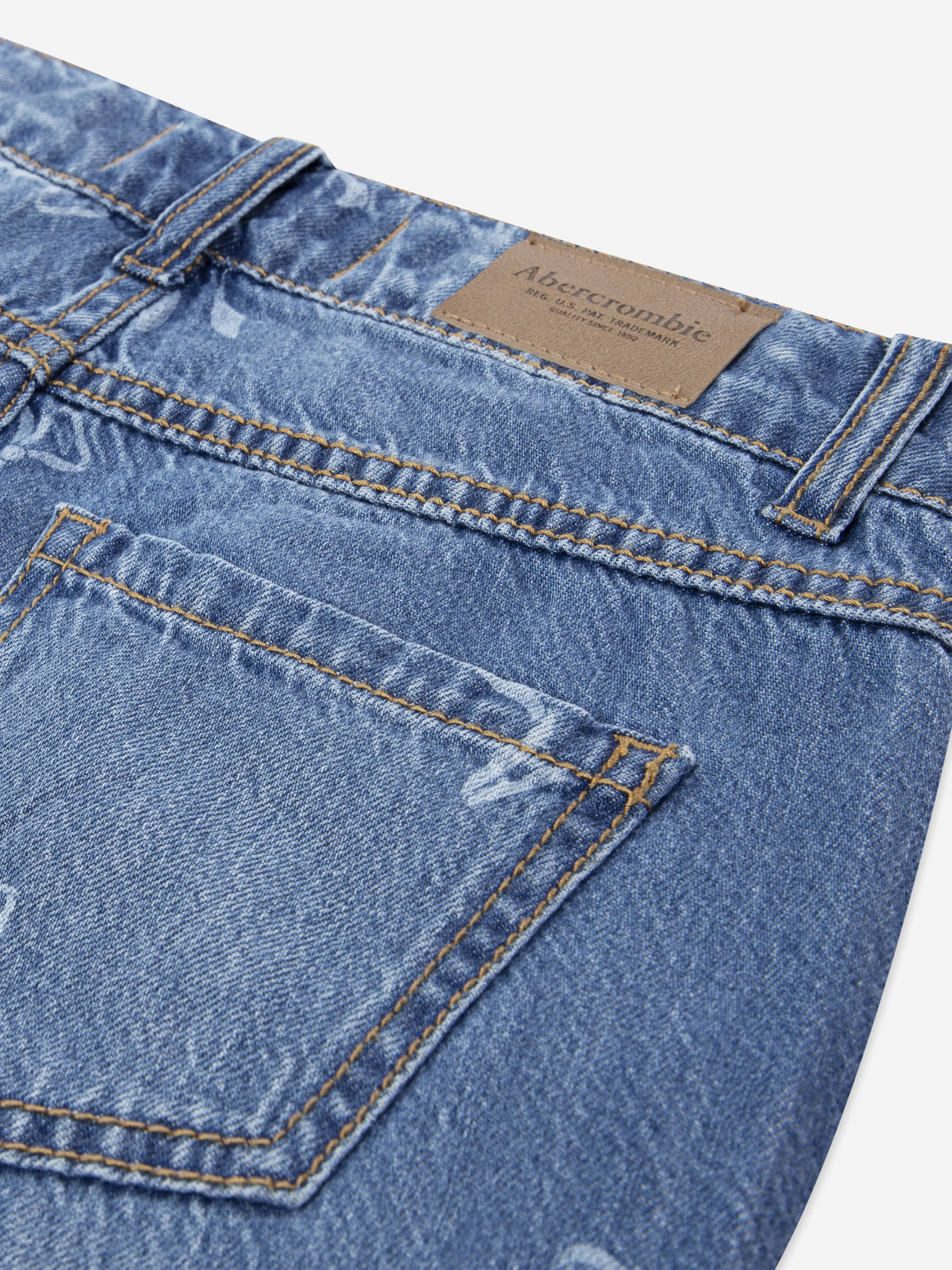 Abercrombie & Fitch Girls HR Discharge Wide Leg Jeans in Blue