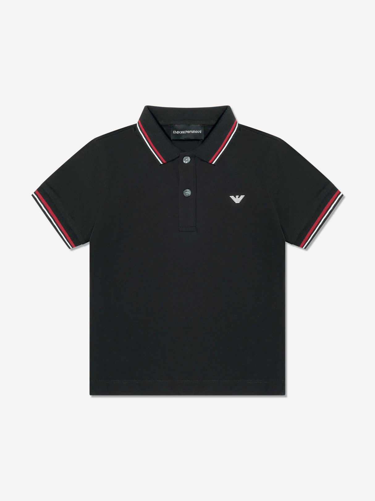 Emporio Armani Boys Logo Polo Shirt in Black