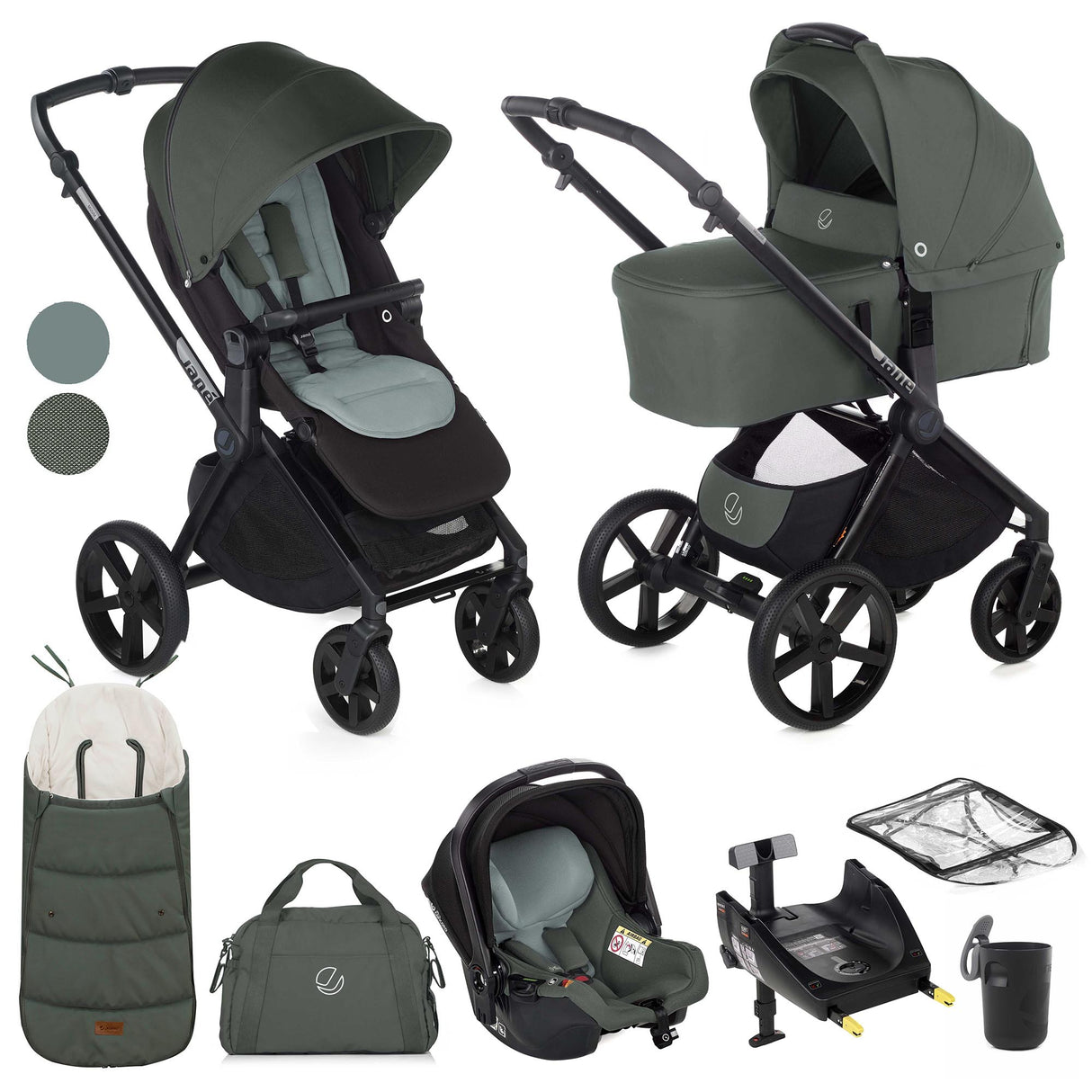 Jane Muum-4 + Sweet + Koos iSize, 10 Piece Travel System Bundle