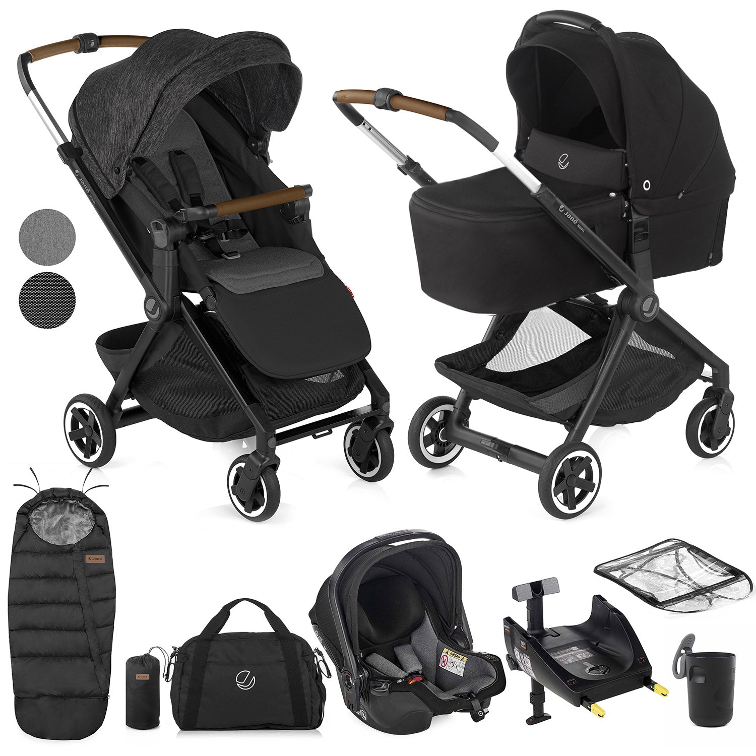 Jane Newel + Carrycot + Koos iSize R1 - 10 Piece Travel System Bundle