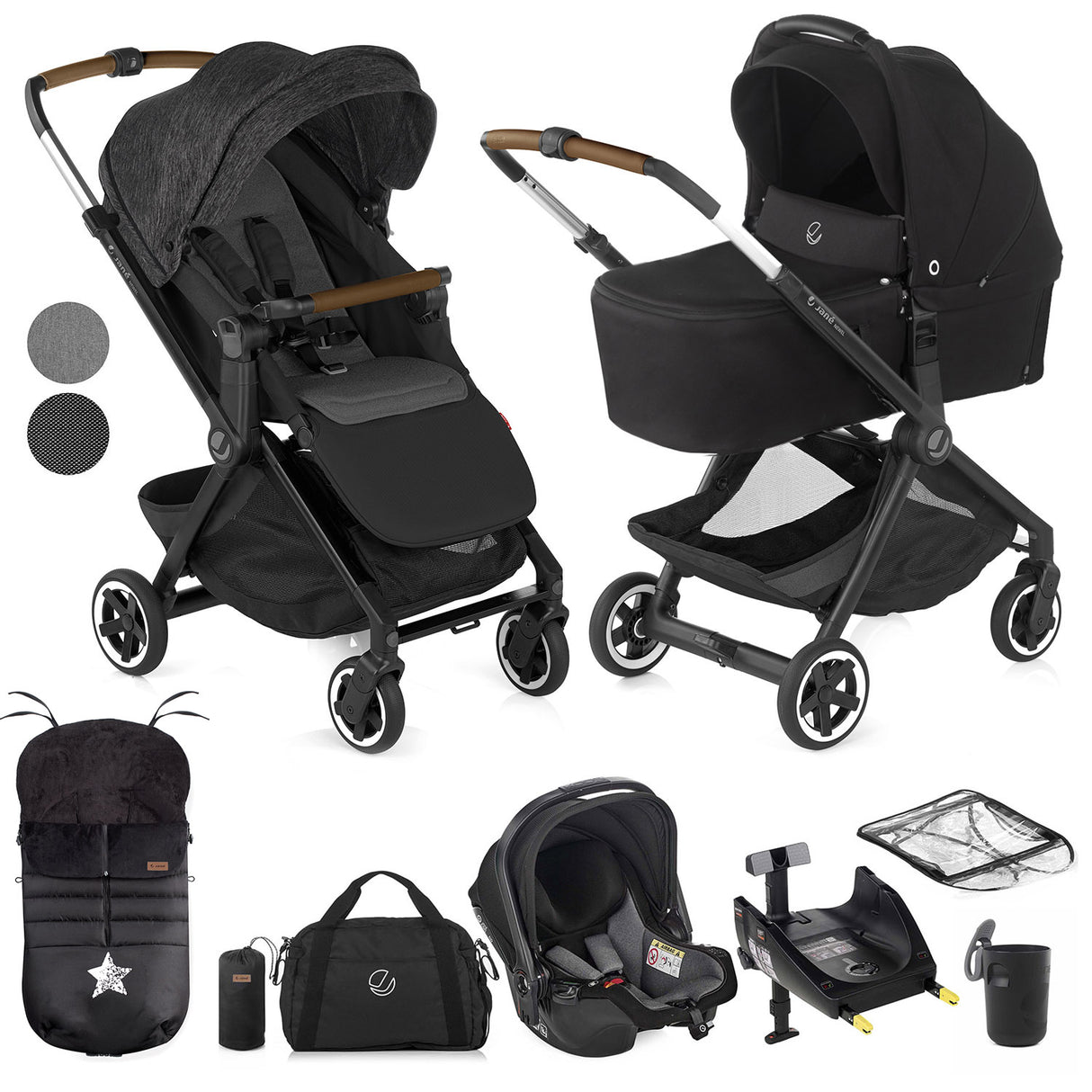 Jane Newel + Carrycot + Koos iSize R1 - 10 Piece Travel System Bundle