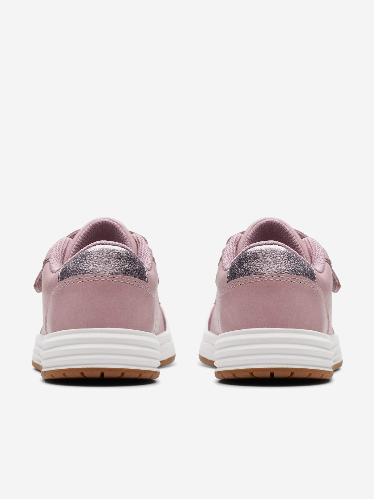 Clarks Girls Leather Urban Solo Trainers in Pink (Standard Fit)