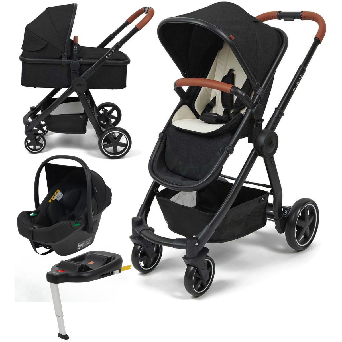 BabyLo Cloud XT 3-in-1 Travel system, Black