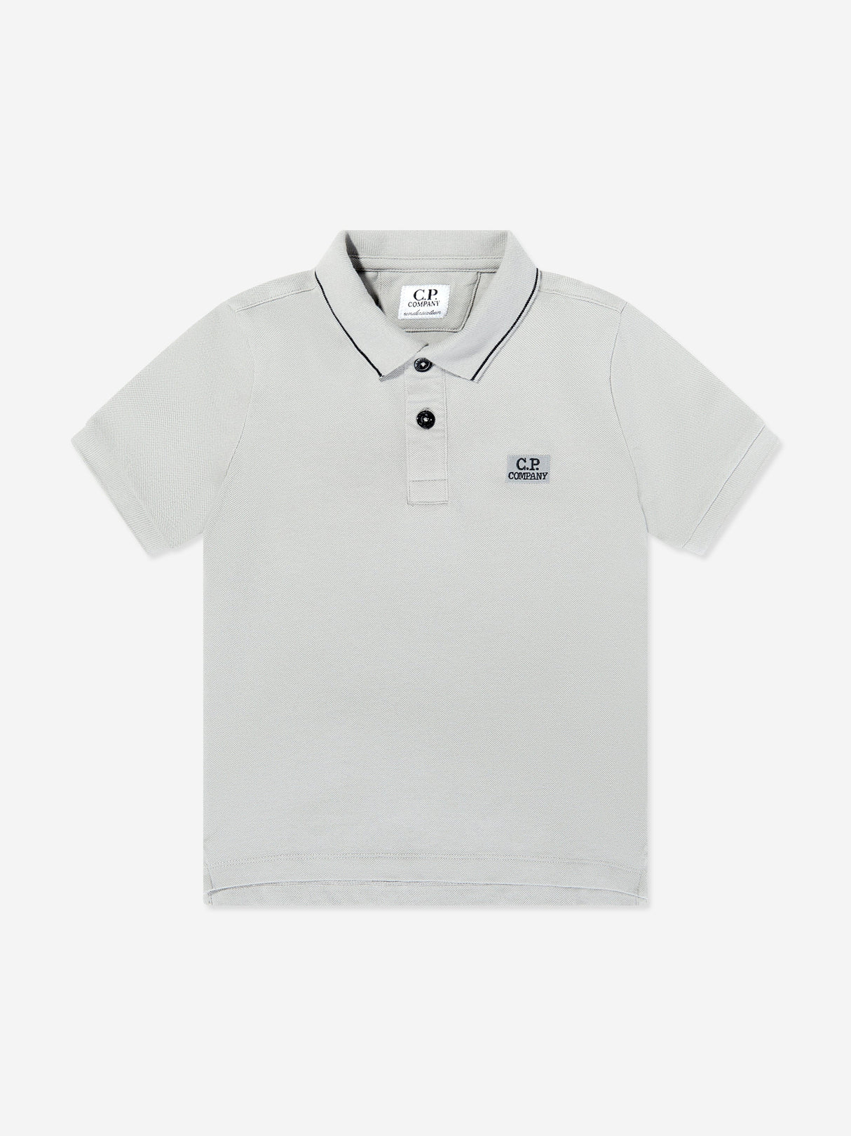 C.P. Company Boys Logo Polo Shirt in Grey