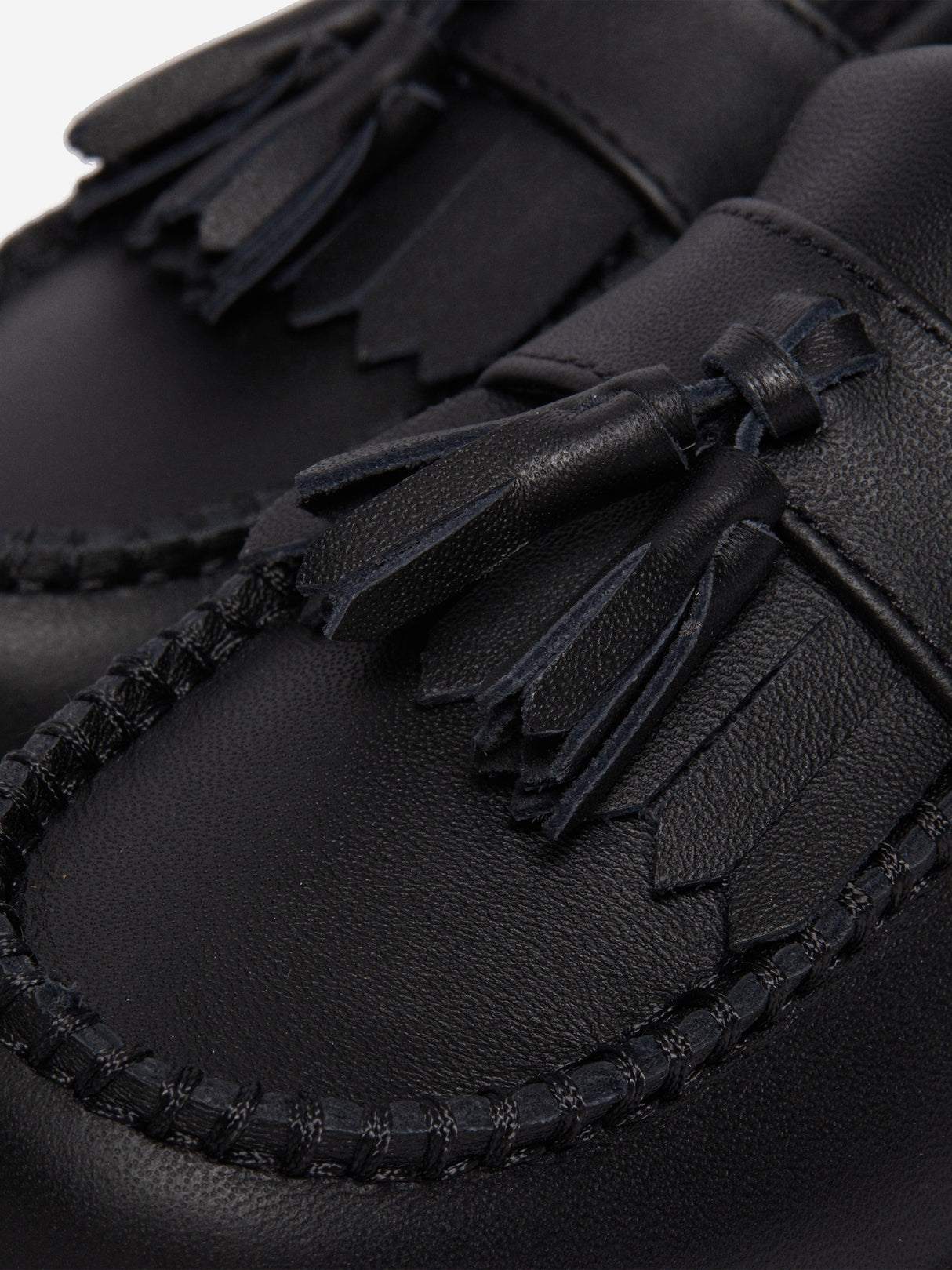 Dr Martens Boys Adrian Leather Tassel Loafers in Black