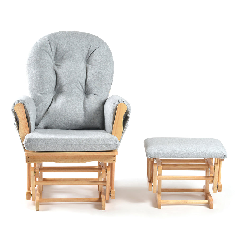 Johnston's Brompton Baby Nursing Glider & Footstool – Suedette Comfort with Smooth Glide