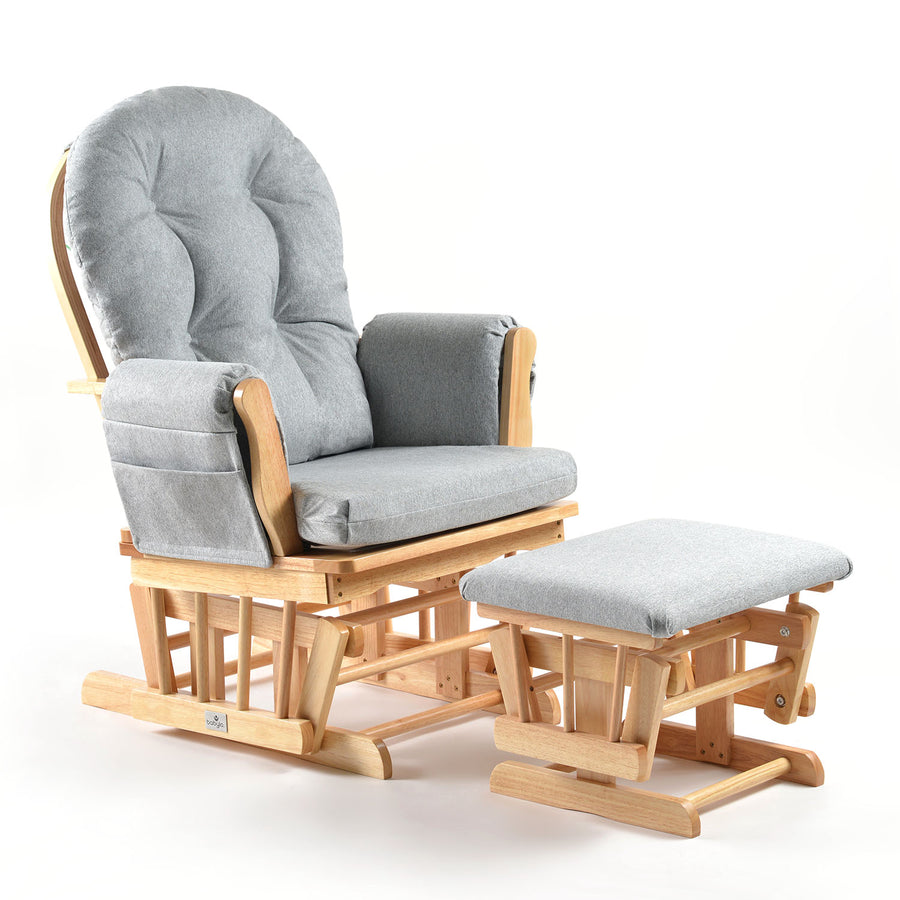 Johnston's Brompton Baby Nursing Glider & Footstool – Suedette Comfort with Smooth Glide