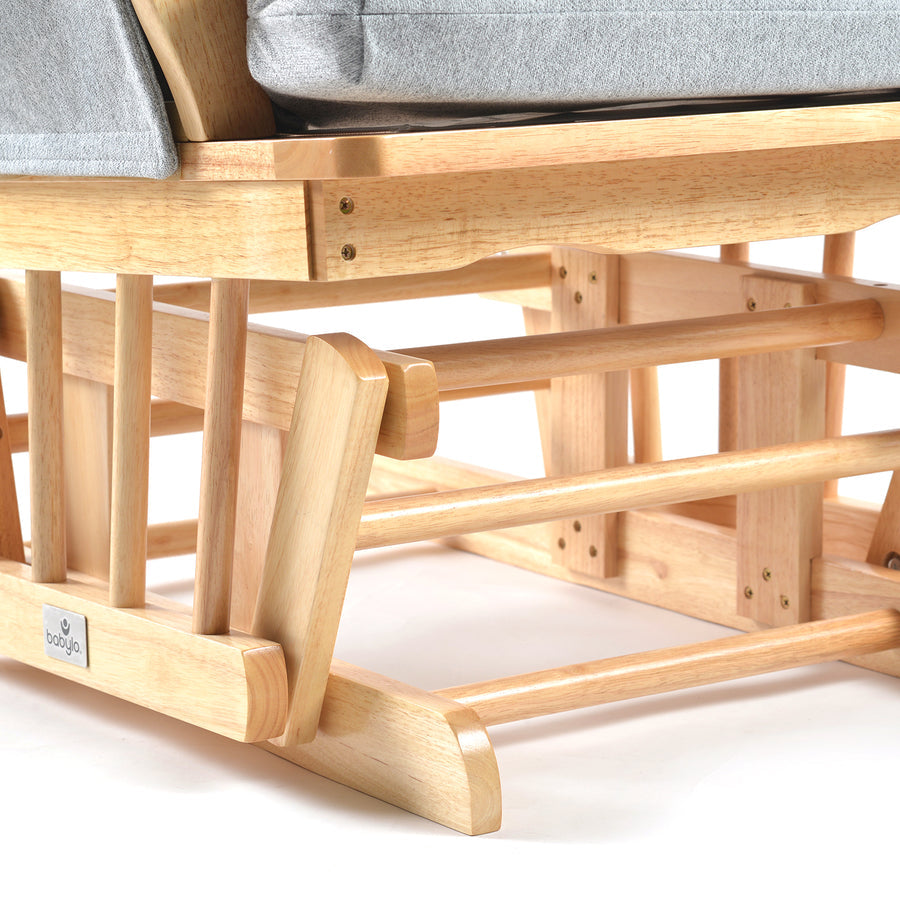 Johnston's Brompton Baby Nursing Glider & Footstool – Suedette Comfort with Smooth Glide