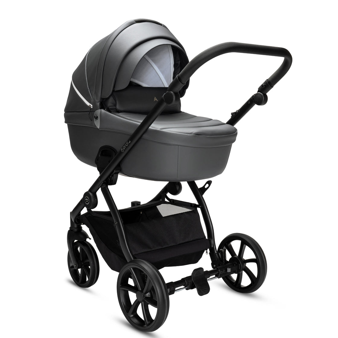 Noordi Fjordi V2 Leather - 2in1 Pushchair with ThermoCot™ Carrycot- Shadow Grey