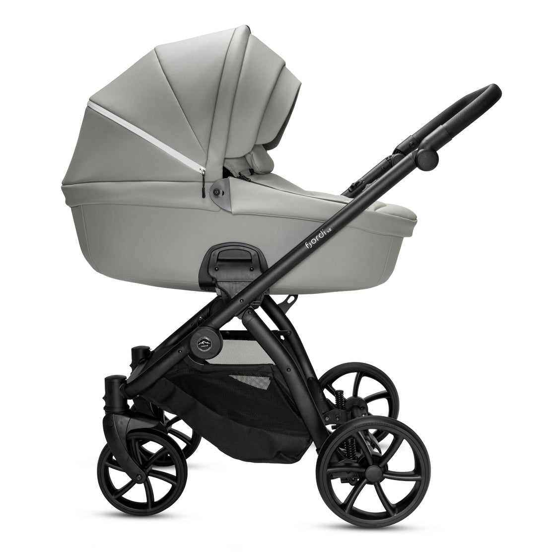 Noordi Fjordi V2 Leather - 2in1 Pushchair with ThermoCot™ Carrycot- Sleet