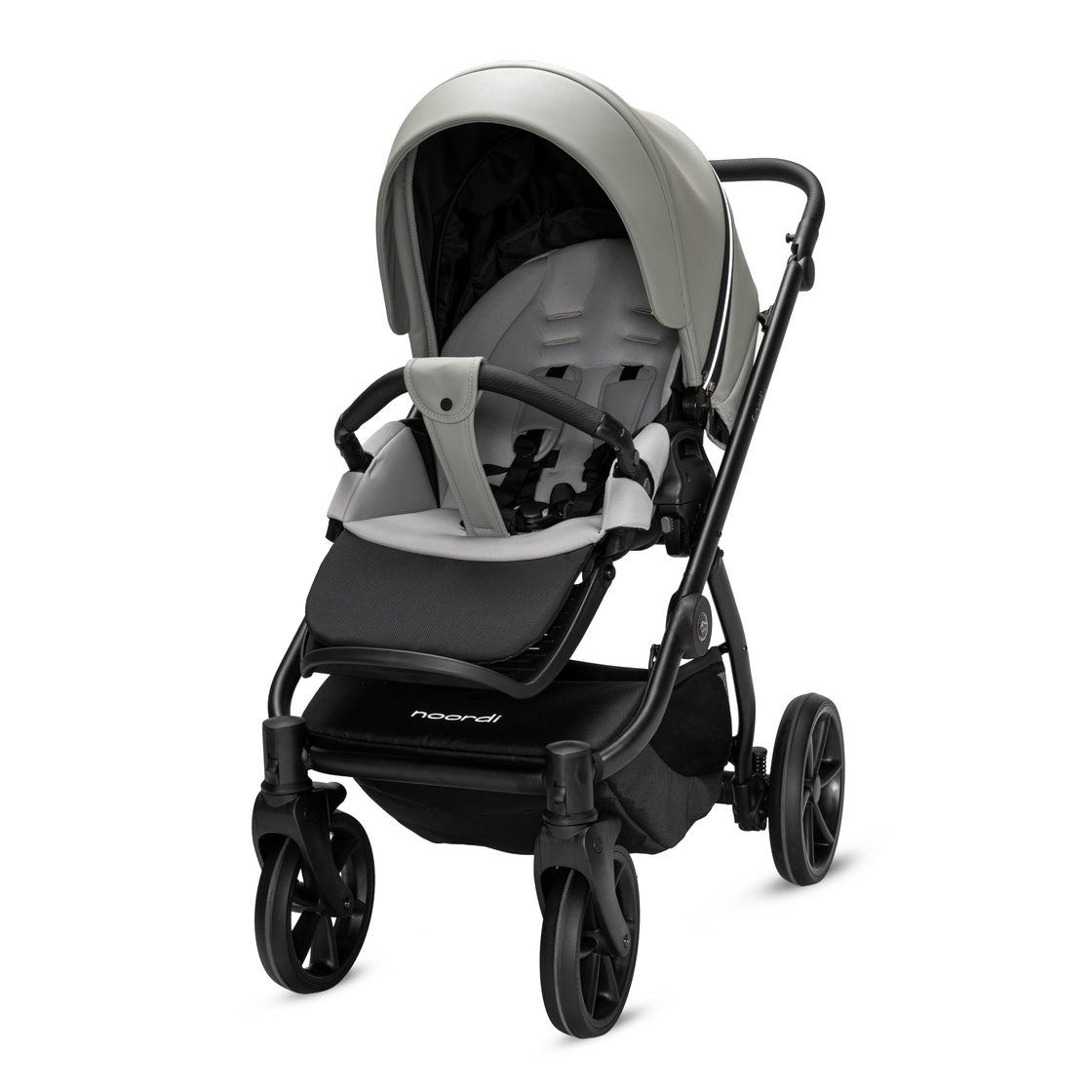 Noordi Fjordi V2 Leather - 2in1 Pushchair with ThermoCot™ Carrycot- Sleet