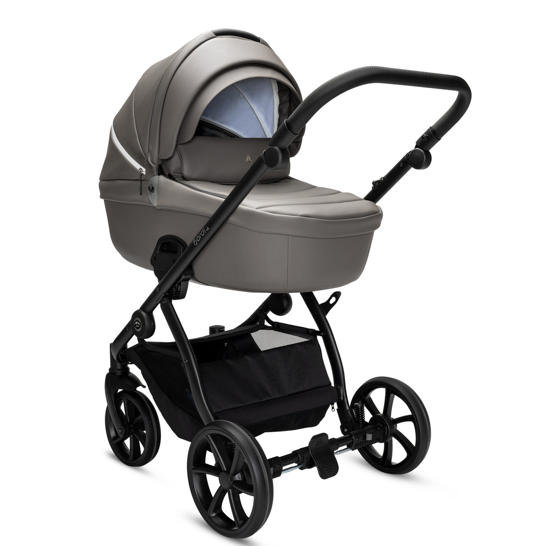 Noordi Fjordi V2 Leather 2in1 Pushchair with ThermoCot™ Carrycot, Stone Grey
