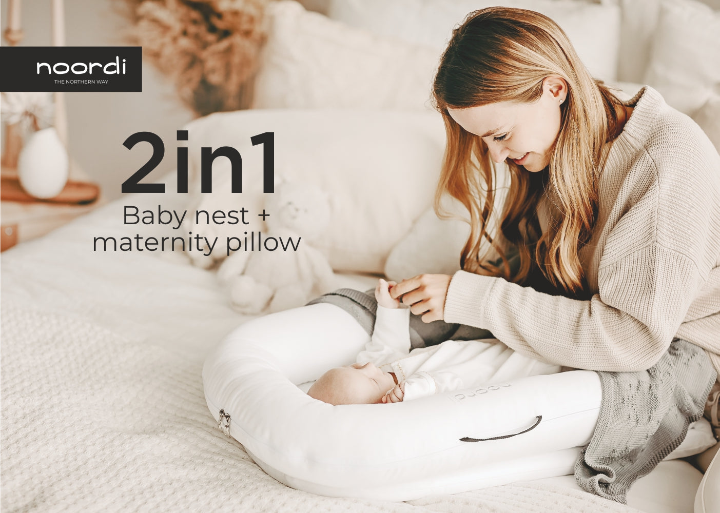 Noordi 2in1 Deluxe Baby Nest + Maternity Pillow
