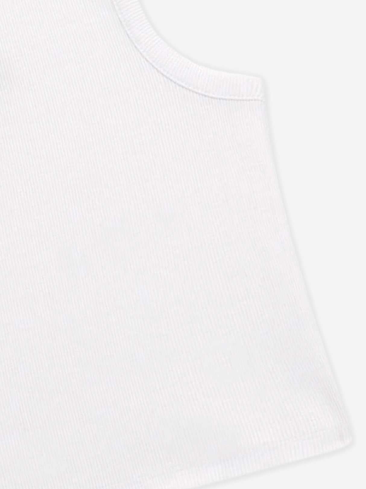 Guess Girls Rib Midi Sleeveless Top in White