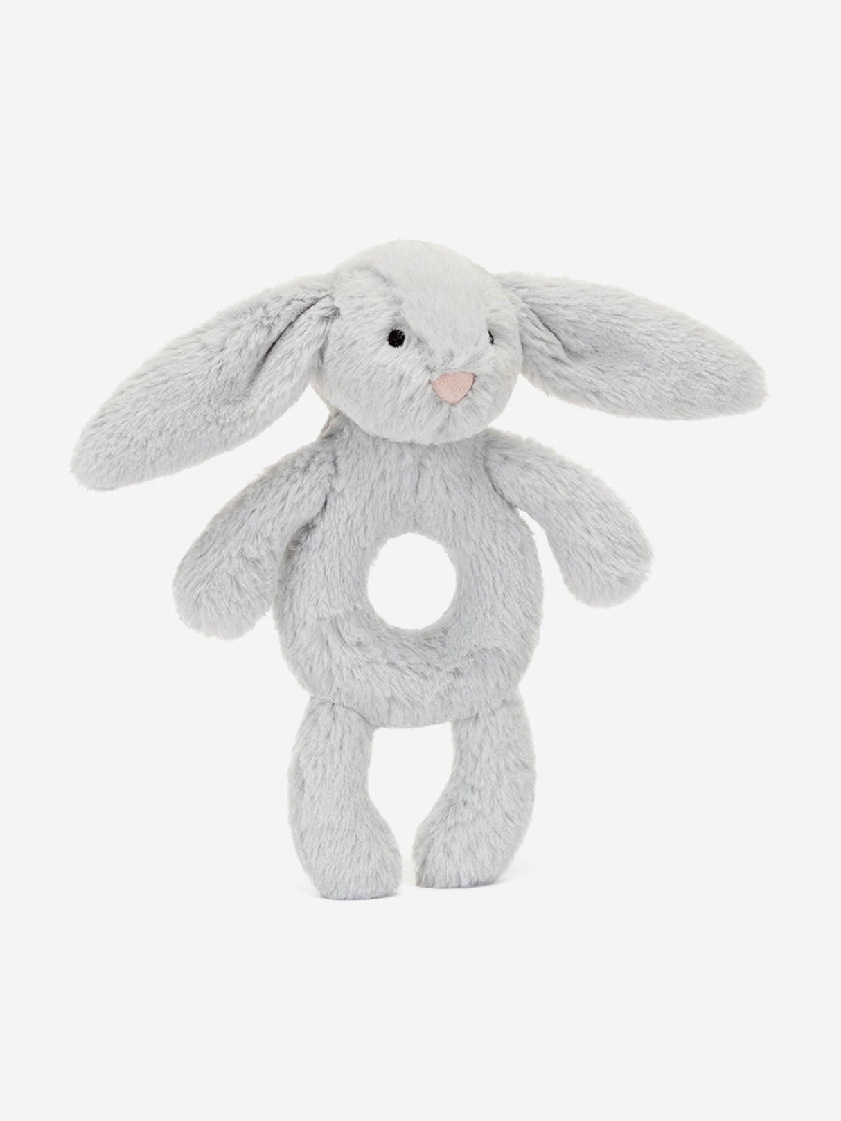 Bashful Silver Bunny Ring Rattle in Silver (18cm)