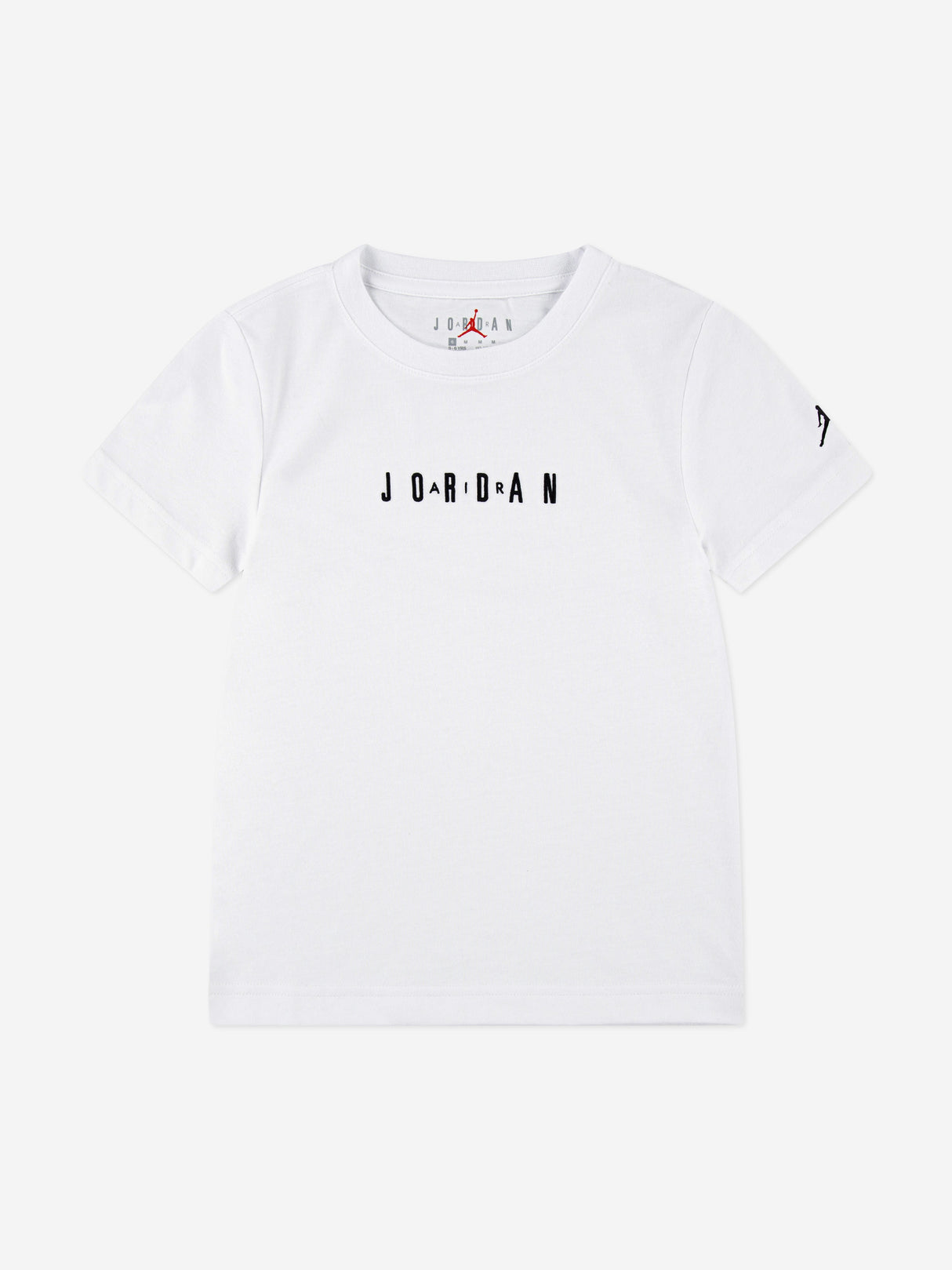 Jordan Boys MJ Wordmark Embroidered T-Shirt in White
