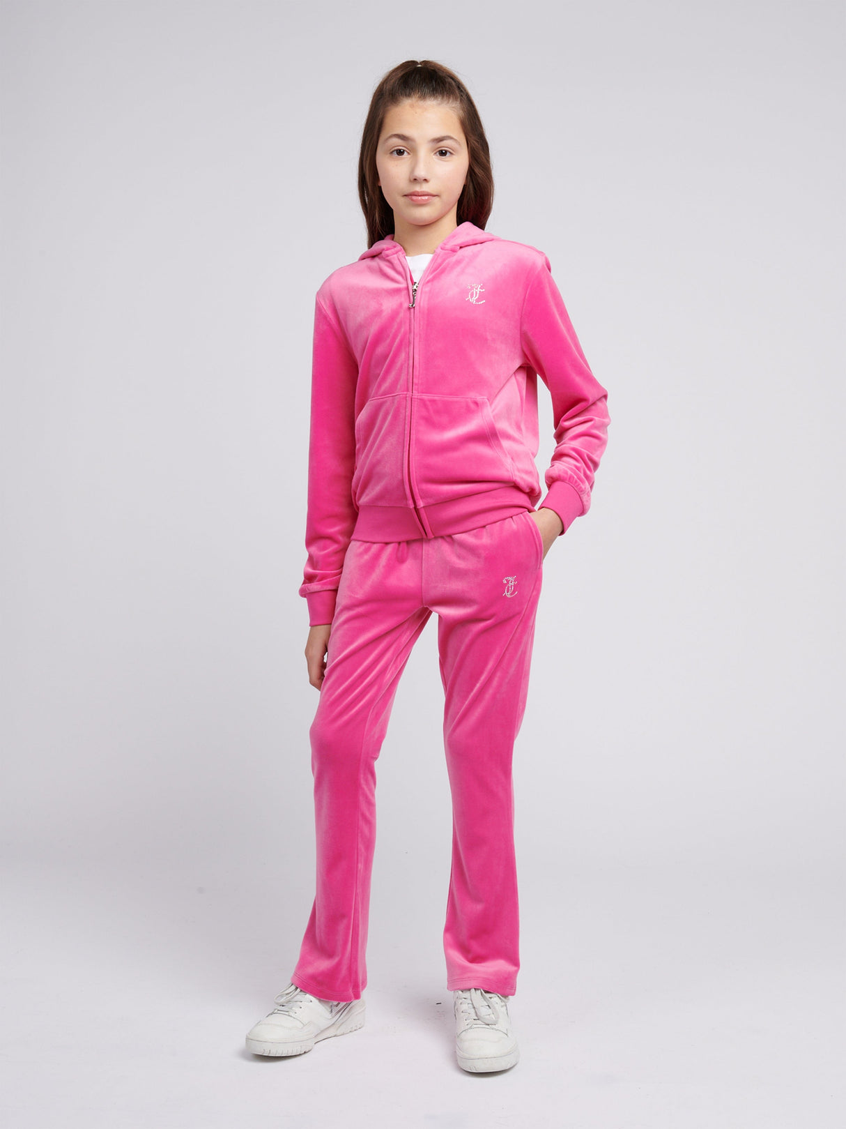 Juicy Couture Girls Diamante Bootcut Joggers in Pink