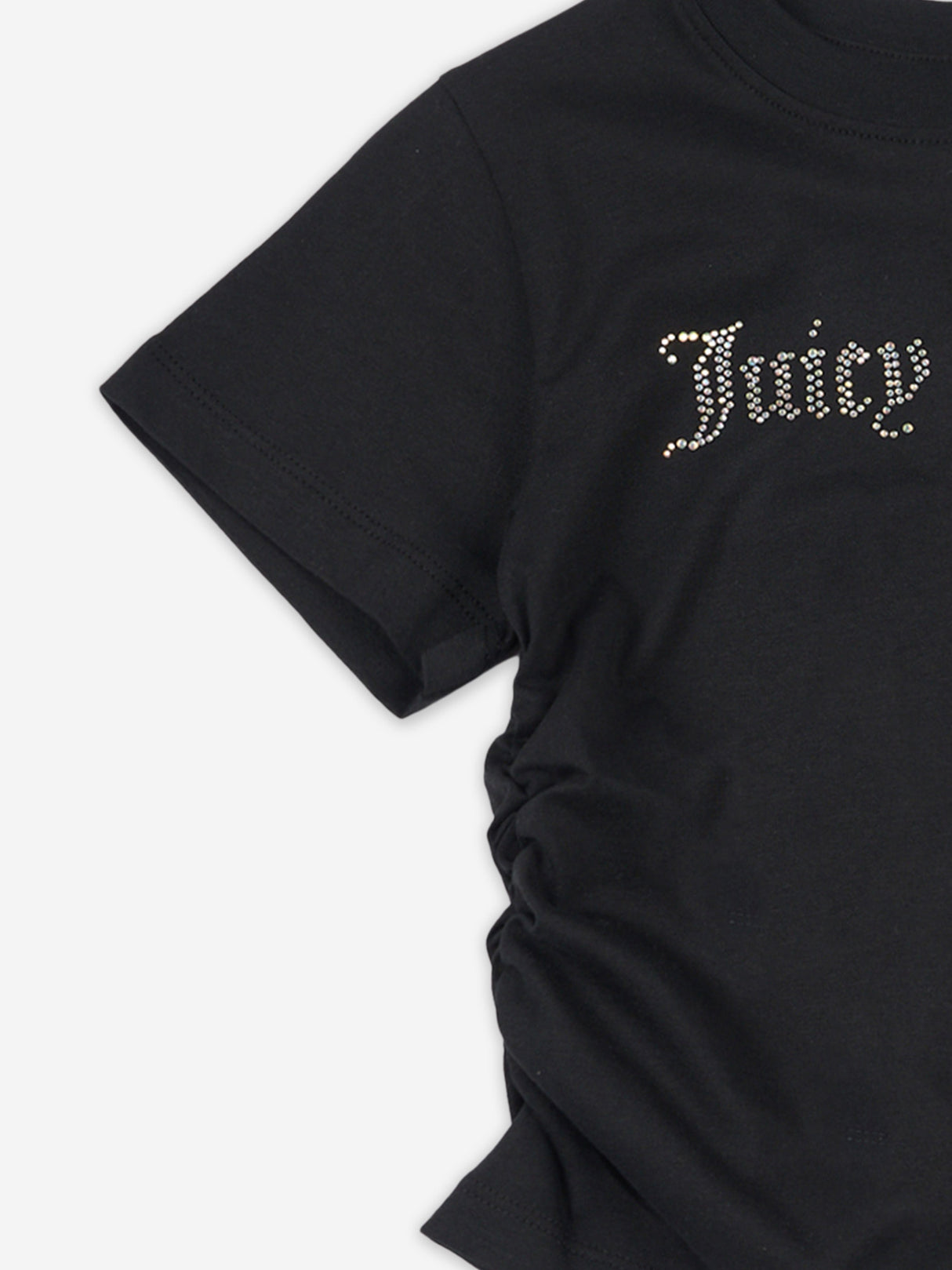 Juicy Couture Girls Diamante Logo T-Shirt in Black