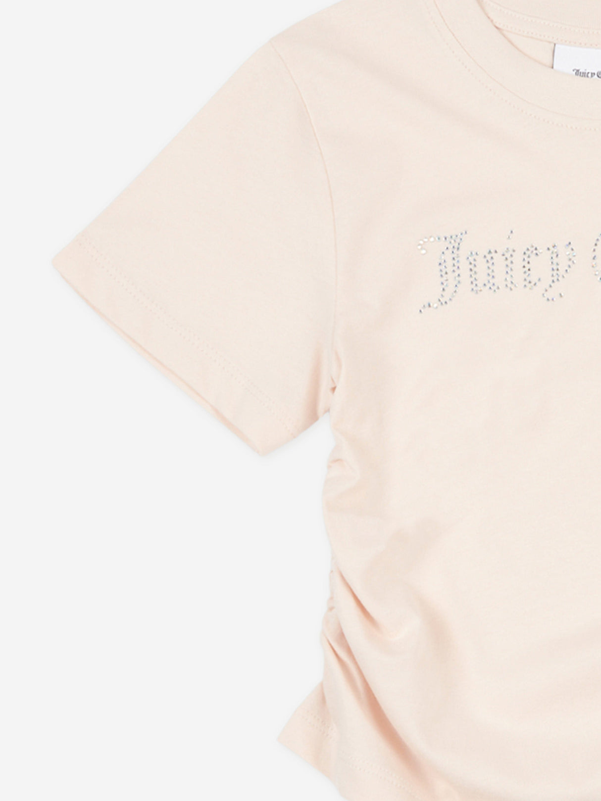Juicy Couture Girls Diamante Logo T-Shirt in Beige
