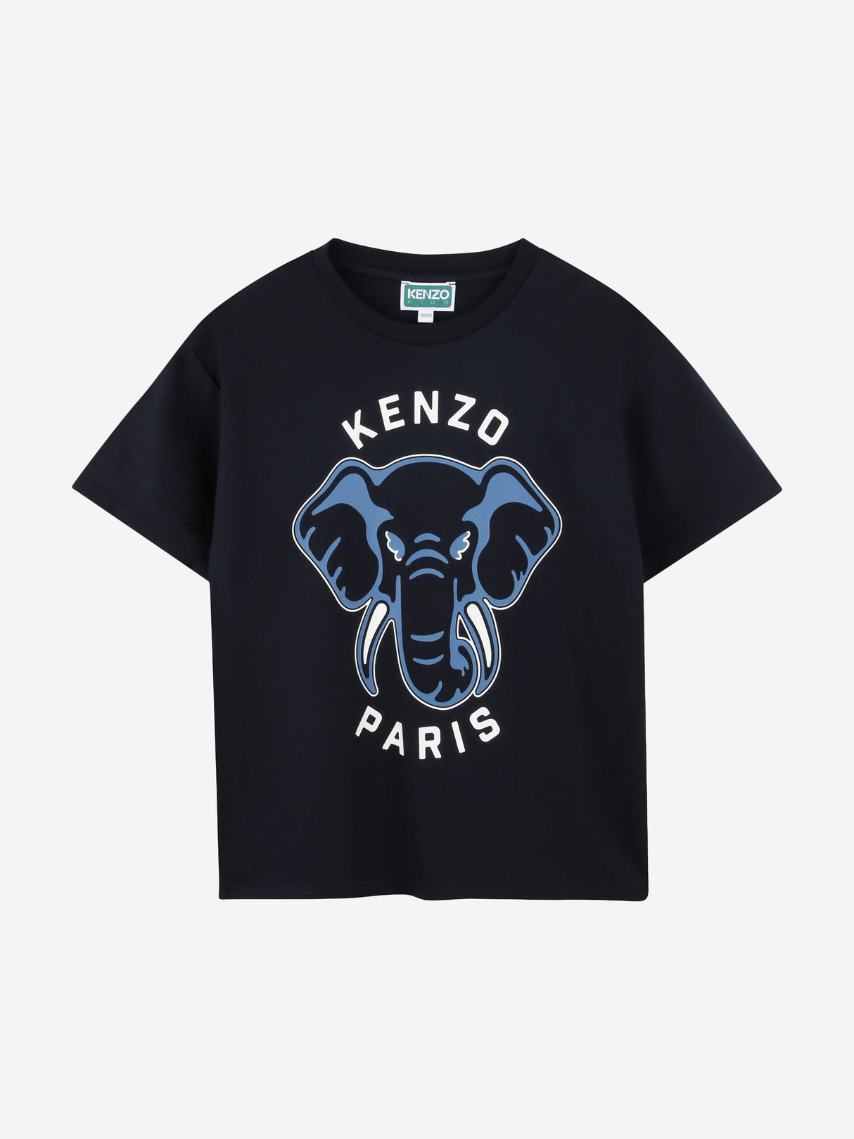KENZO Boys Elephant Print T-Shirt in Navy