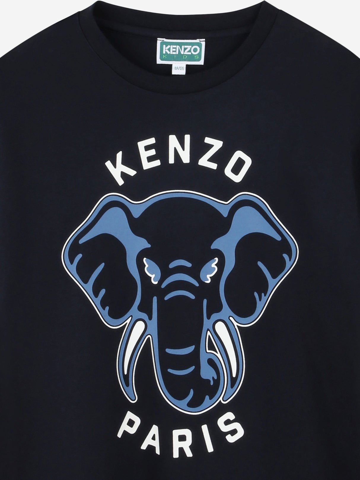 KENZO Boys Elephant Print T-Shirt in Navy