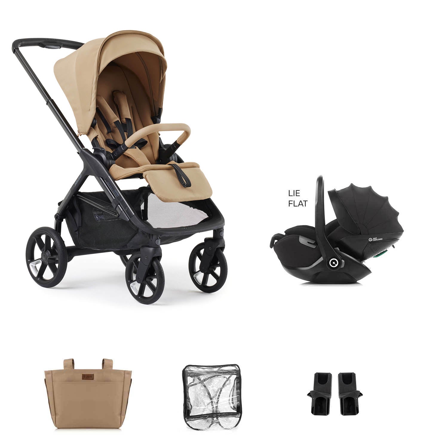 Jane Keep Pushchair + Kombibaby Lie-Flat 360 Baby Car Seat Bundle