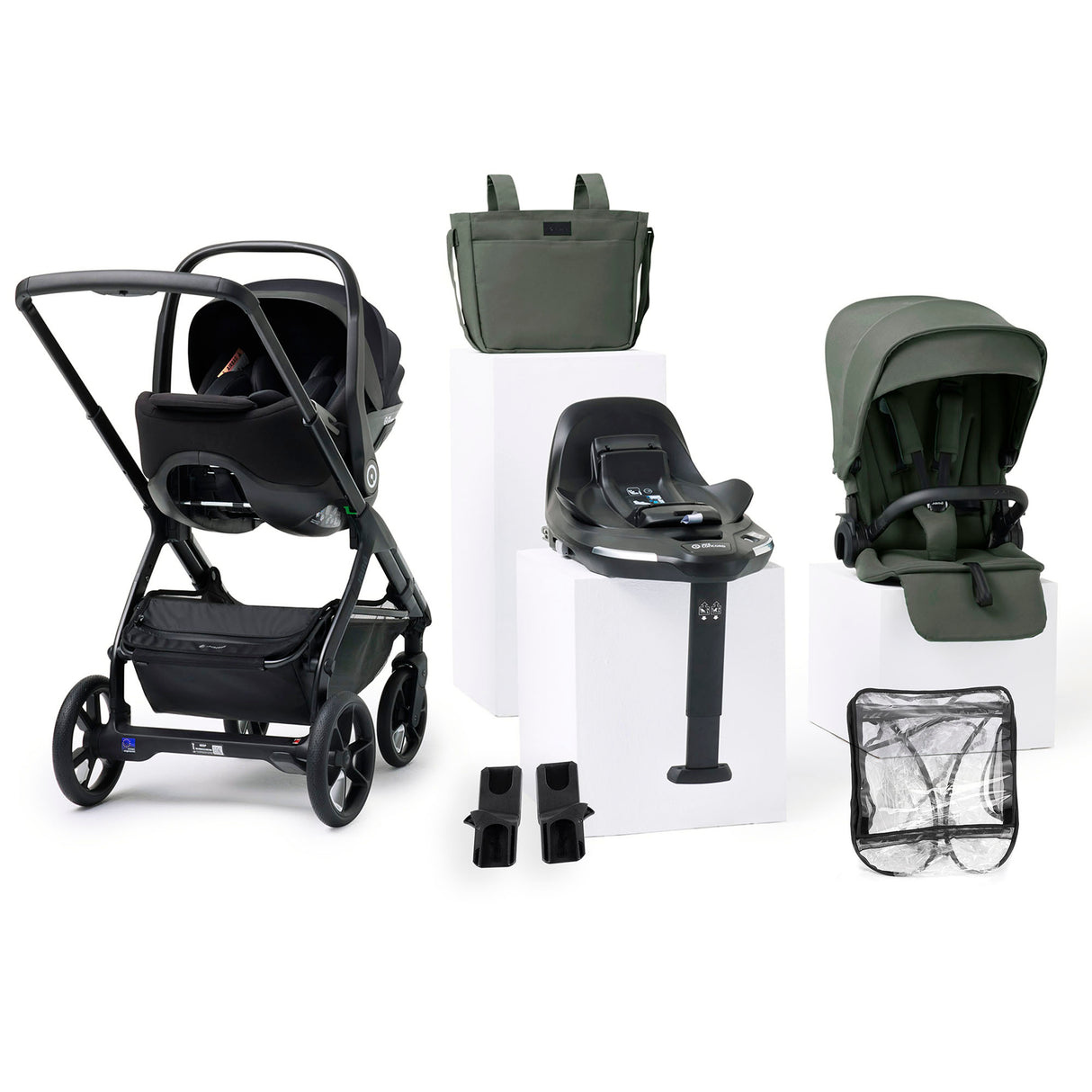 Jane Keep Pushchair + Kombibaby Lie-Flat 360 Baby Car Seat Bundle