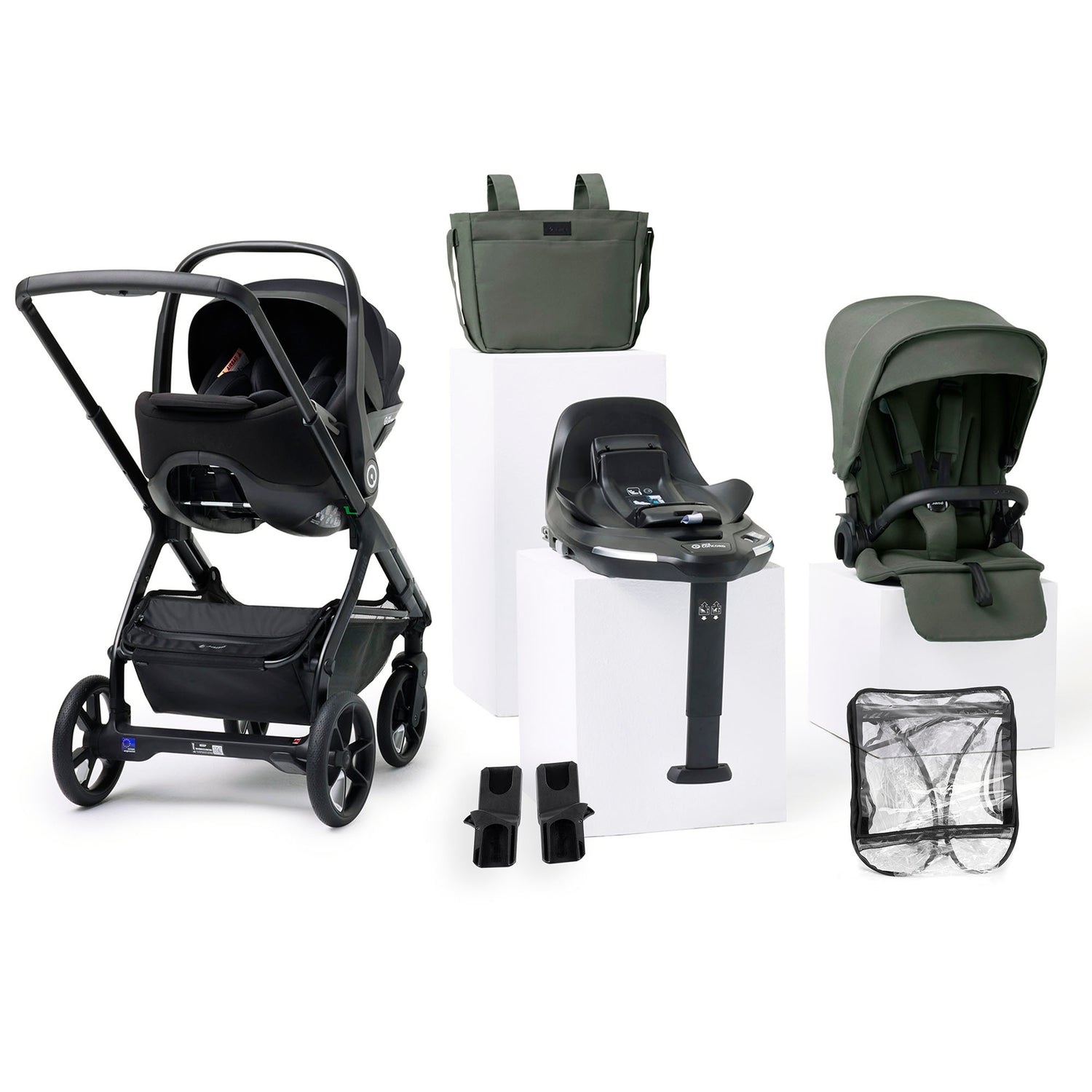 Jane Keep Pushchair + Kombibaby Lie-Flat 360 Baby Car Seat Bundle