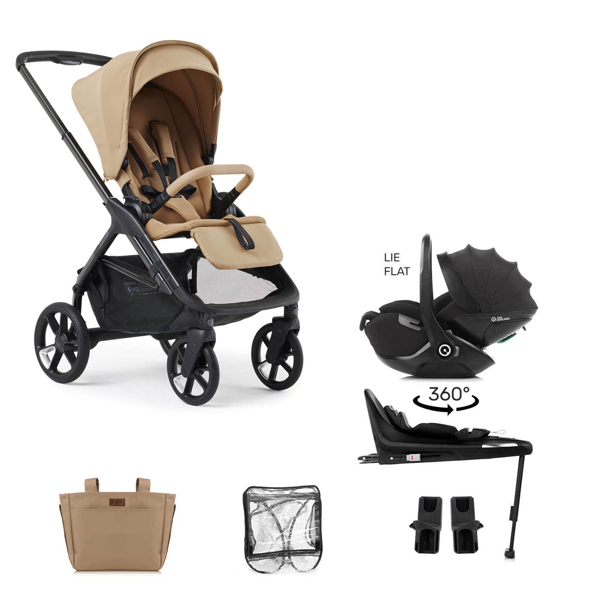 Jane Keep Pushchair + Kombibaby Lie-Flat 360 Baby i-Size Car Seat Bundle