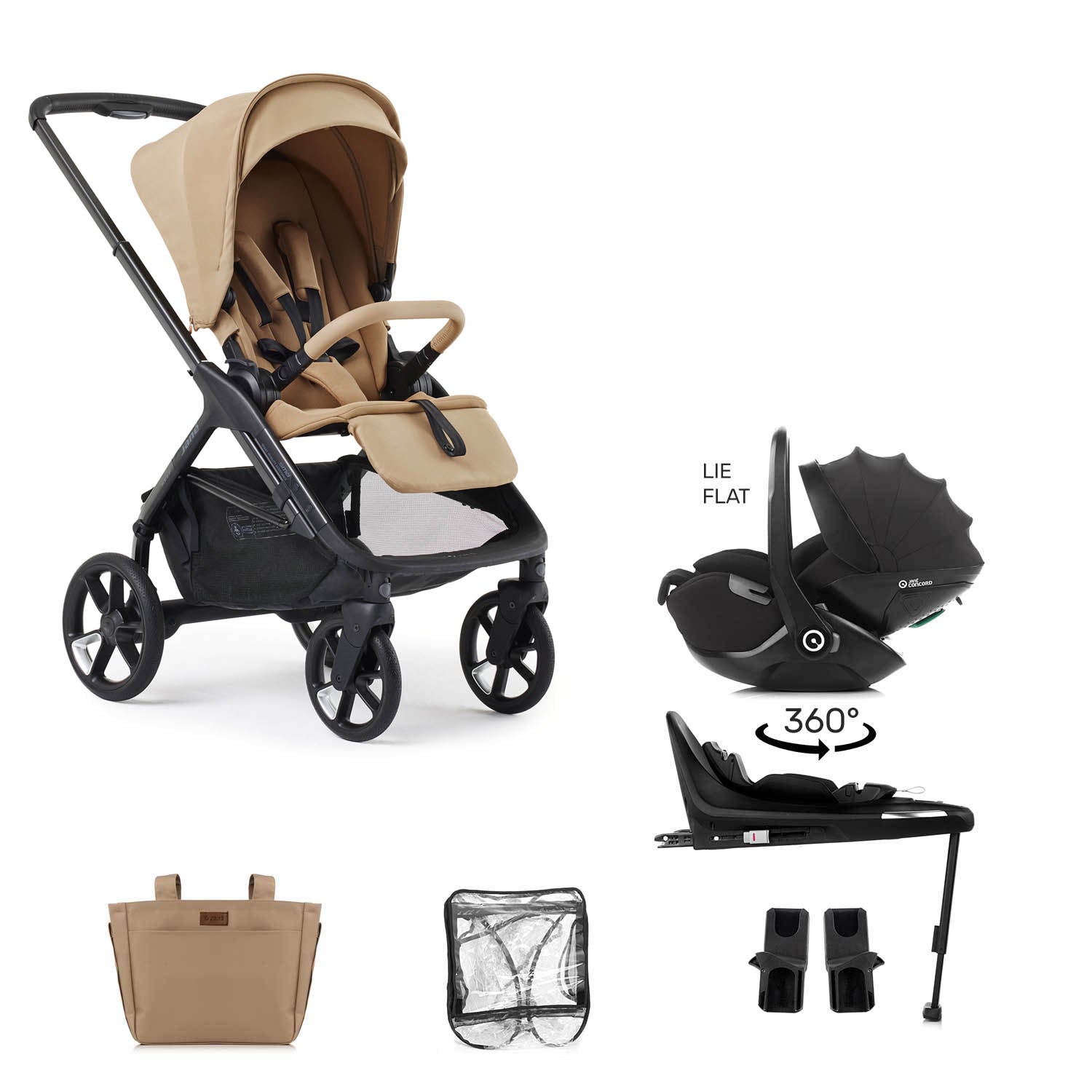 Jane Keep Pushchair + Kombibaby Lie-Flat 360 Baby Car Seat Bundle