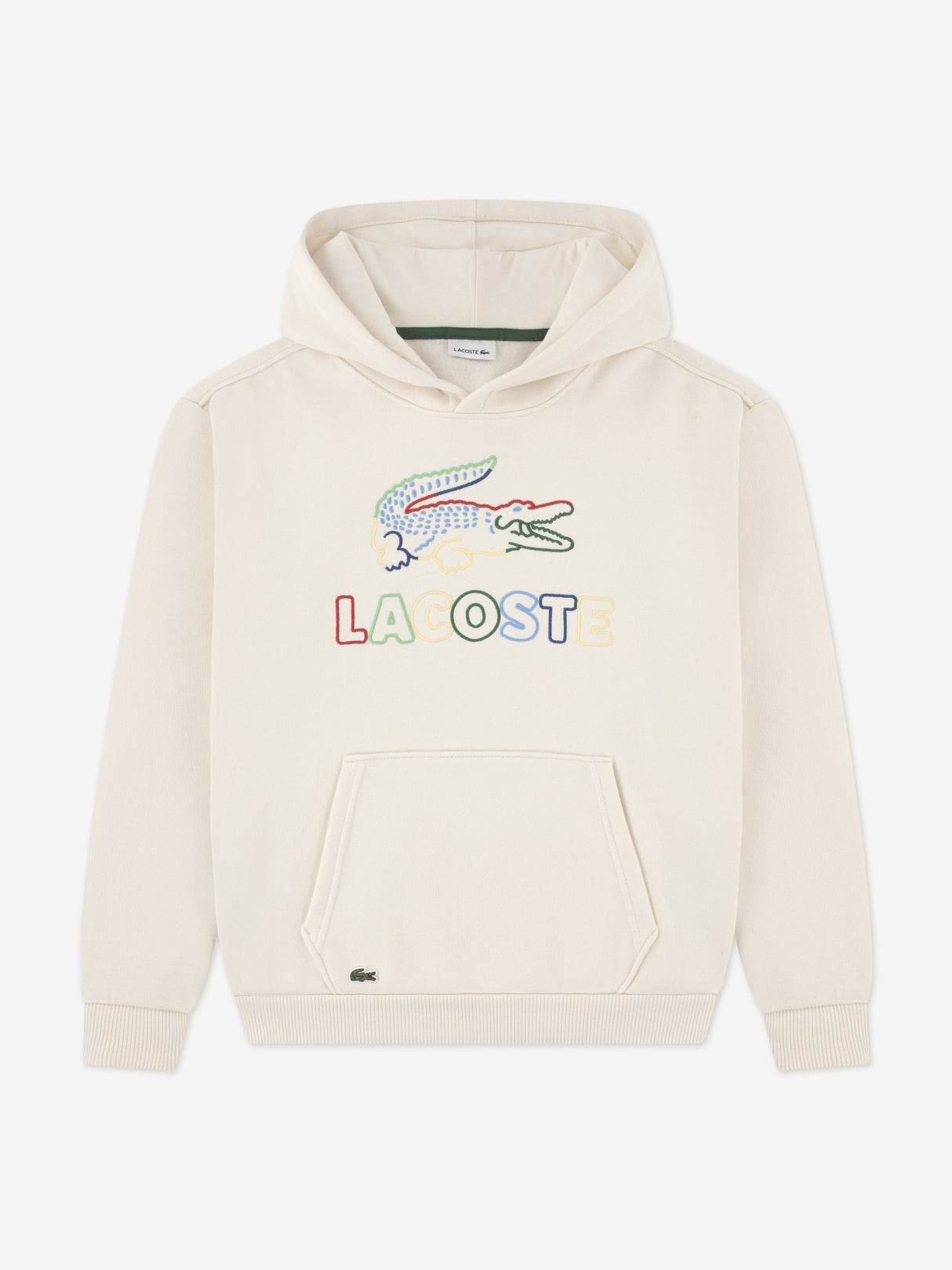 Lacoste Boys Graphic Core Hoodie in Ivory
