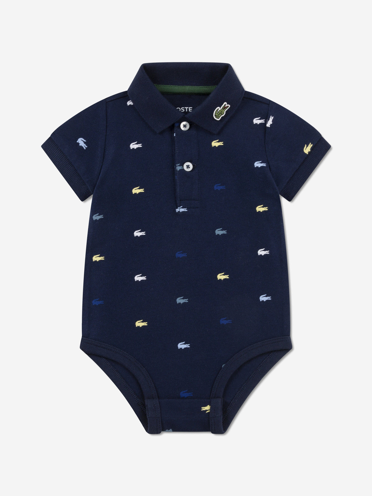 Lacoste Baby Pique Polo Bodysuit in Navy