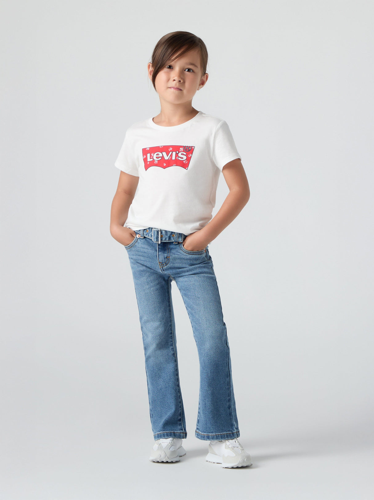 Levi's Girls Regular Rise Flared Jeans with Belt in Blue