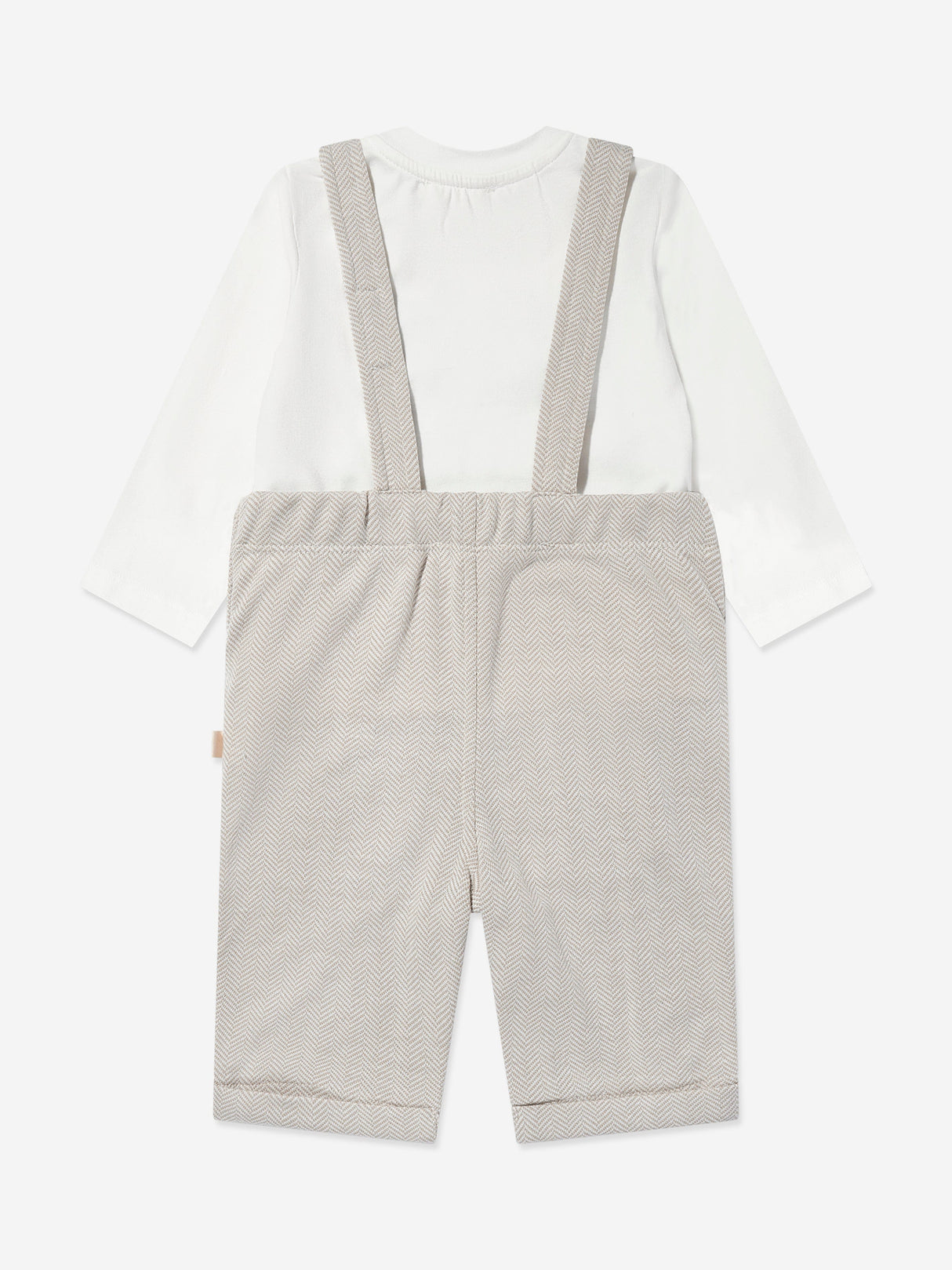 Mininio Baby Dungaree and T-Shirt Set in Beige