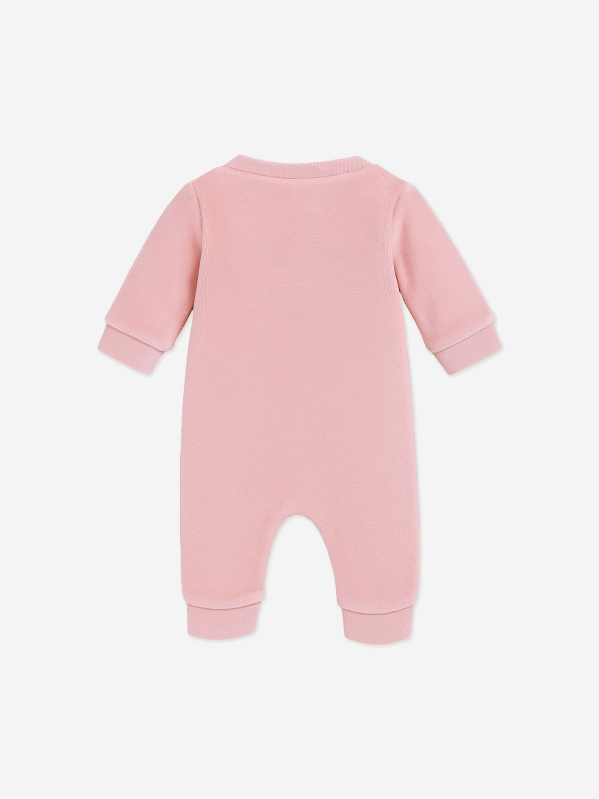 Mininio Baby Girls Cotton Fleece Romper in Pink
