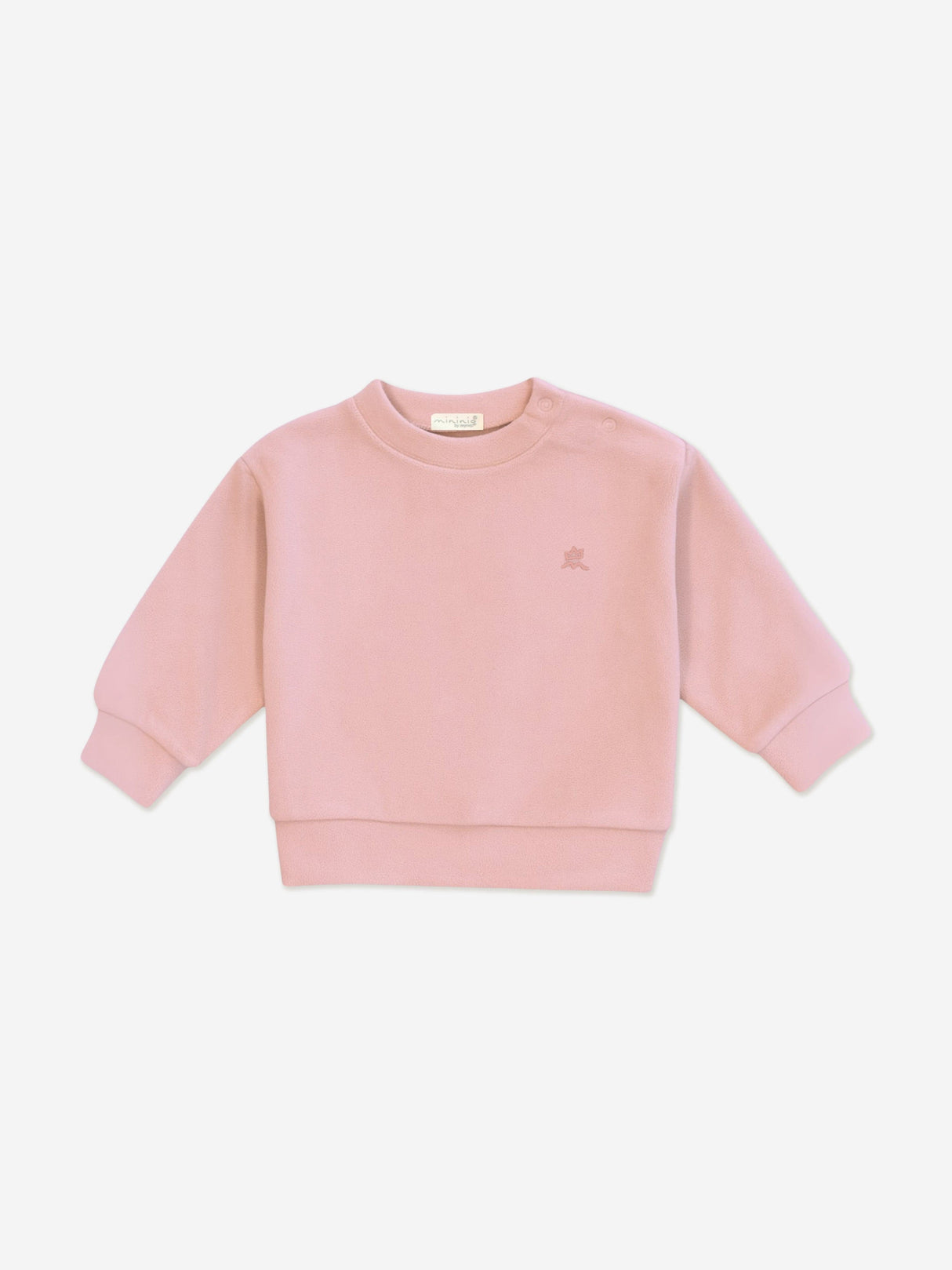 Mininio Baby Girls Cotton Fleece Tracksuit in Pink