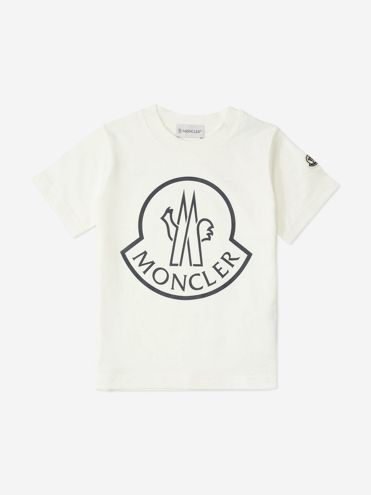 Moncler Enfant Boys Logo T-Shirt in Ivory
