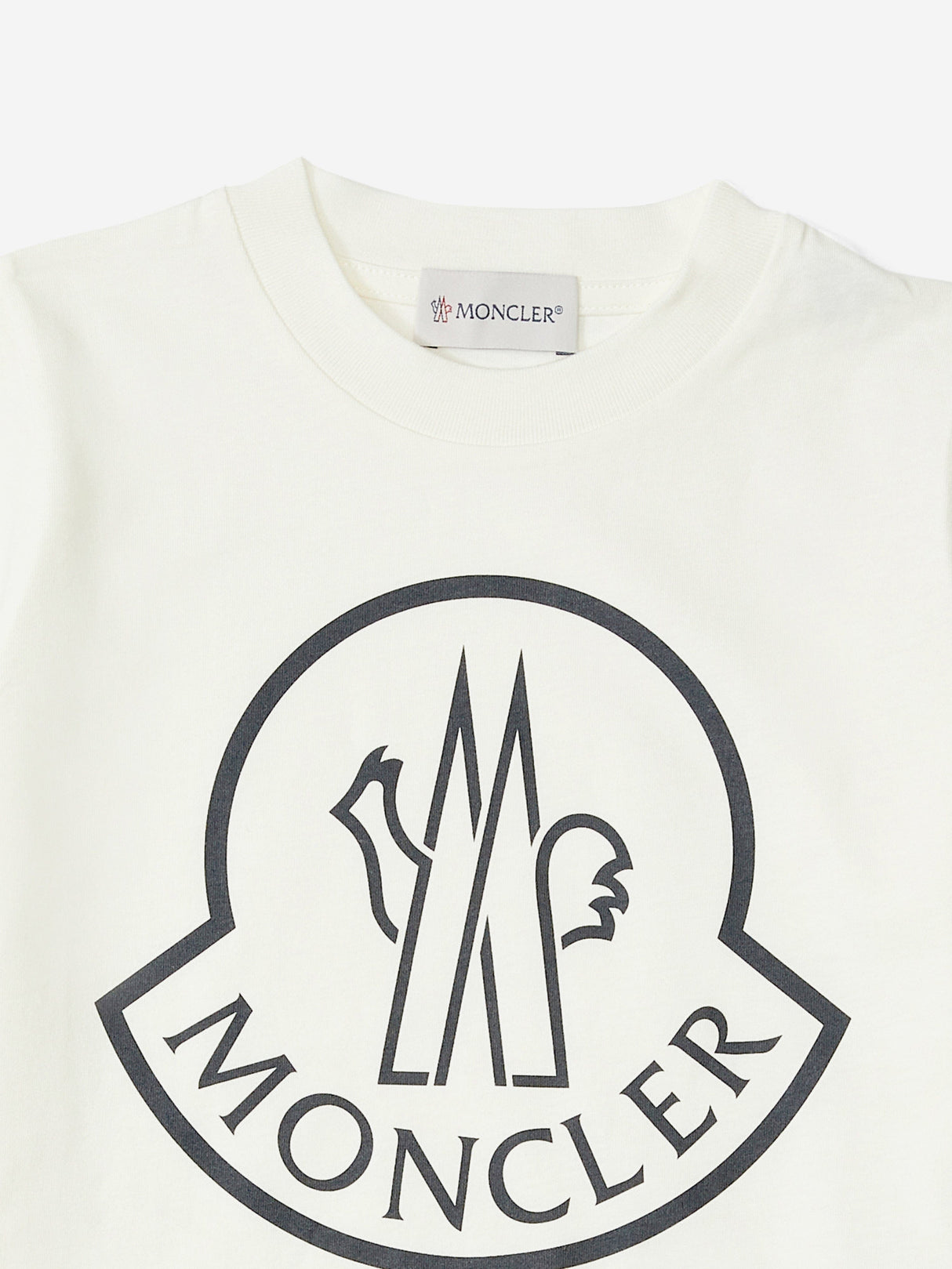 Moncler Enfant Boys Logo T-Shirt in Ivory