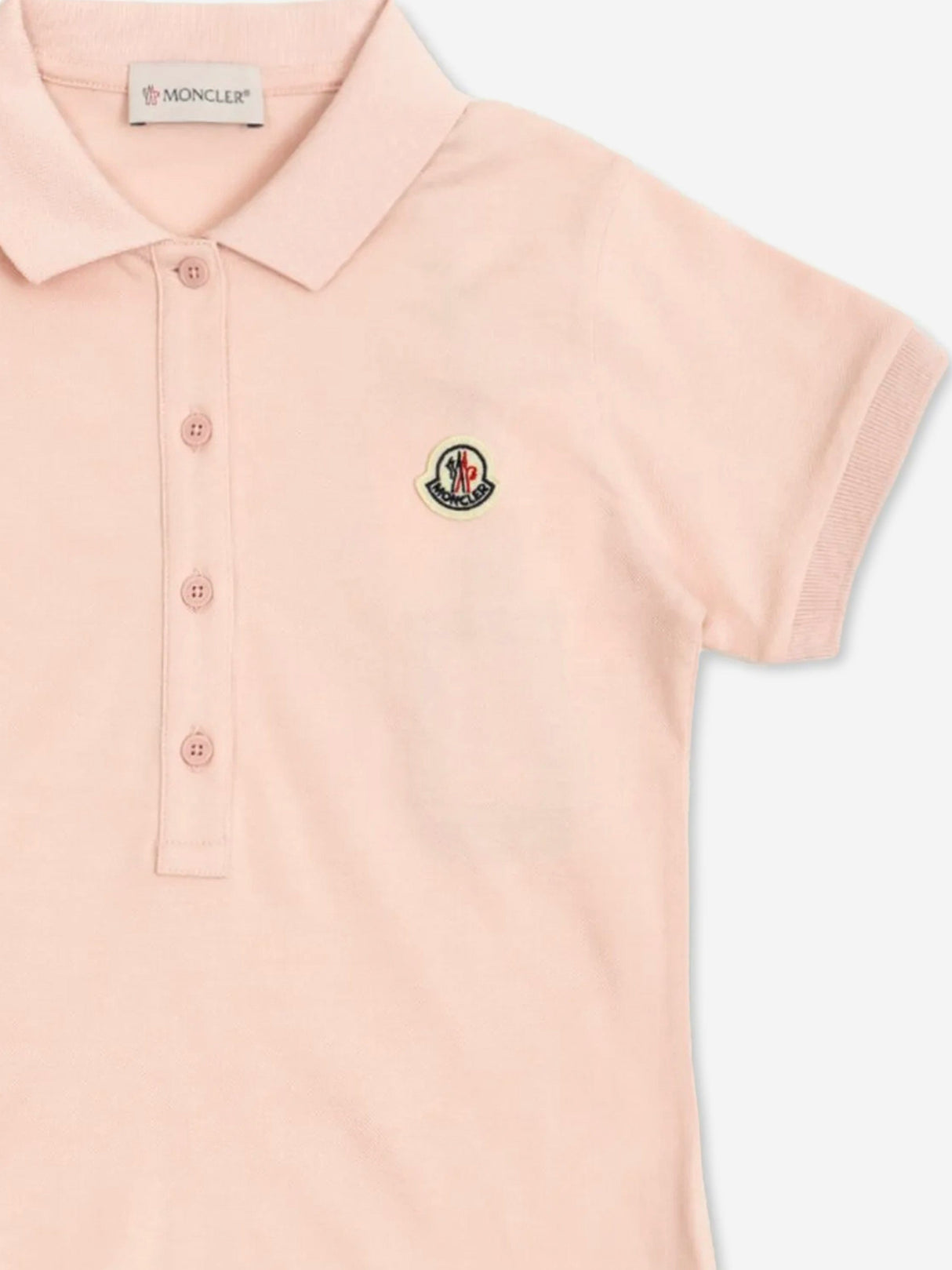 Moncler Enfant Girls Logo Polo Dress in Pink