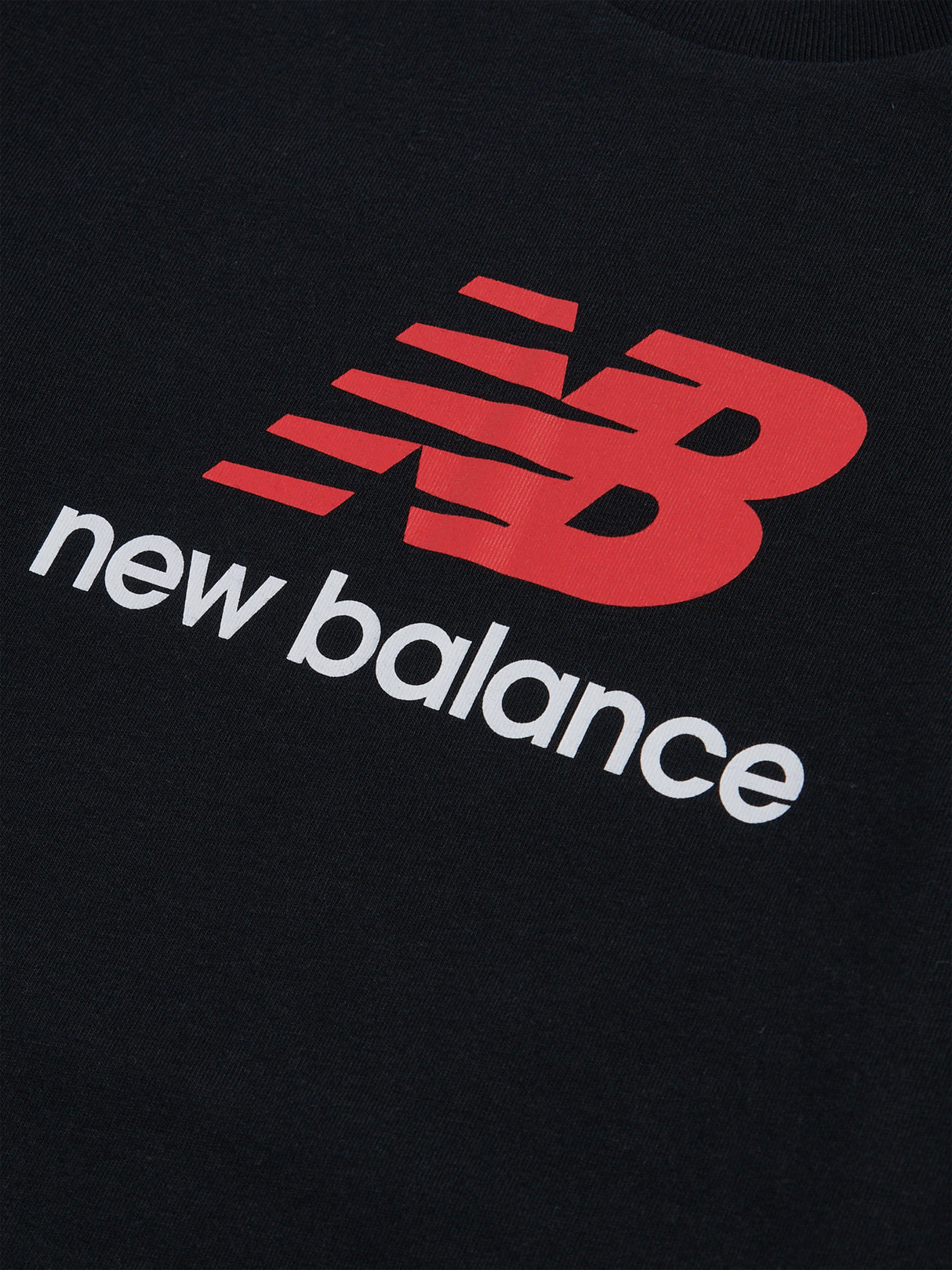 New Balance Boys Jersey Stacked Logo T-Shirt in Black