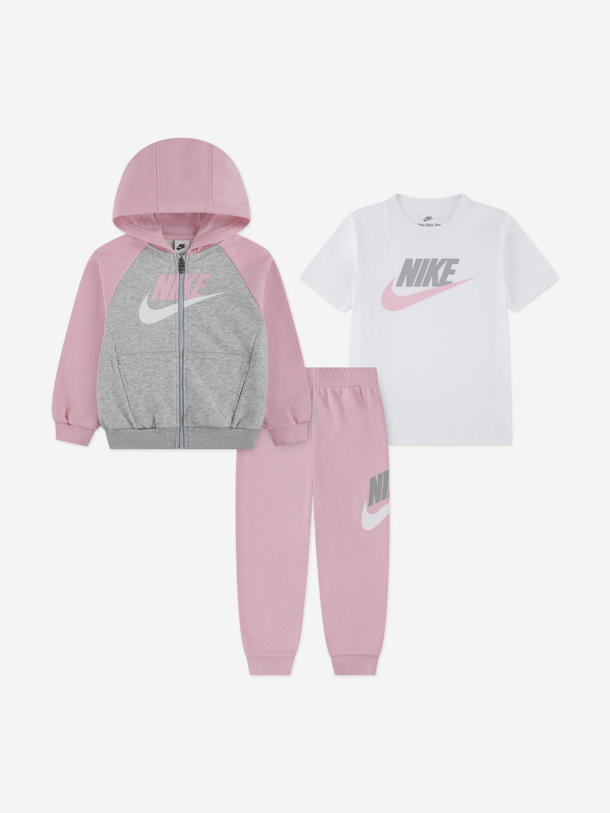 Nike Girls Colourblock HBR Tracksuit in Pink