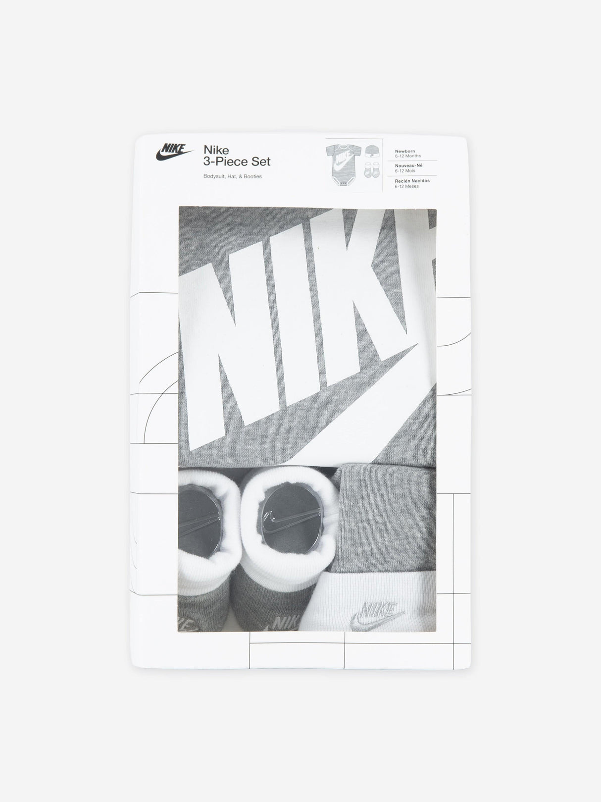 Nike Baby Boys Futura Logo Box Bodysuit Set in Grey