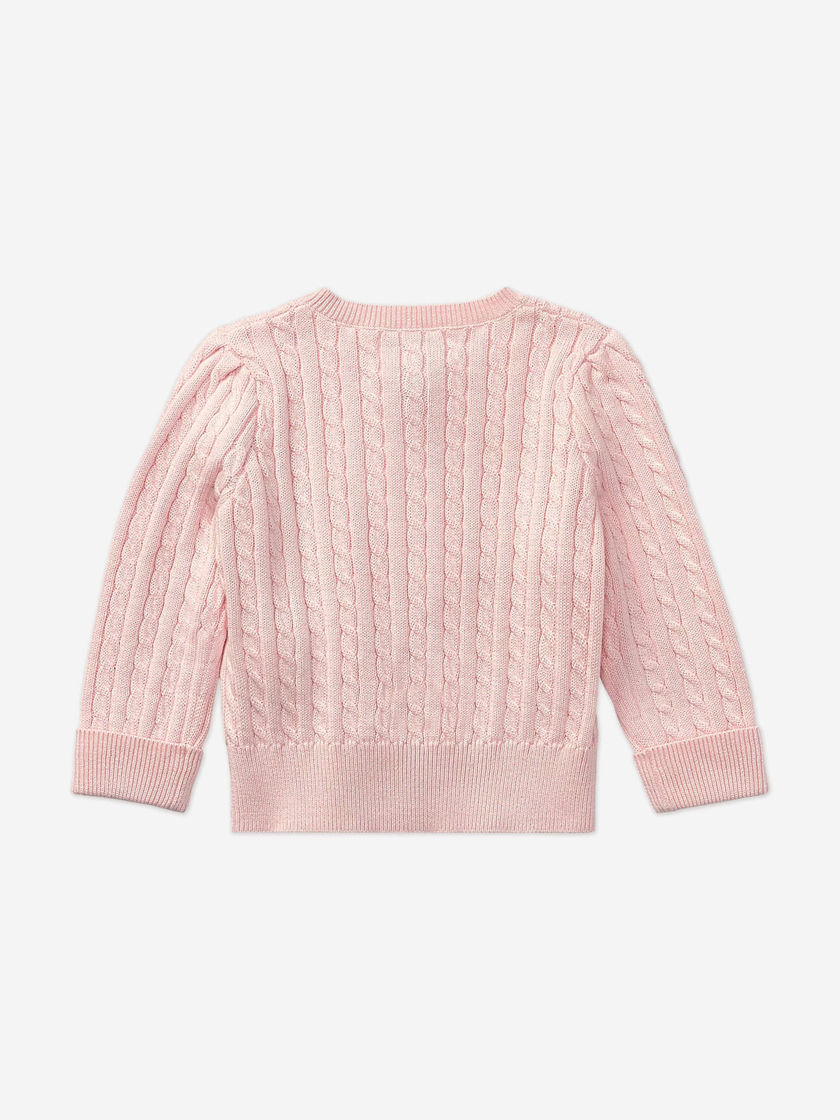 Ralph Lauren Baby Girls Cable Knit Cardigan in Pink
