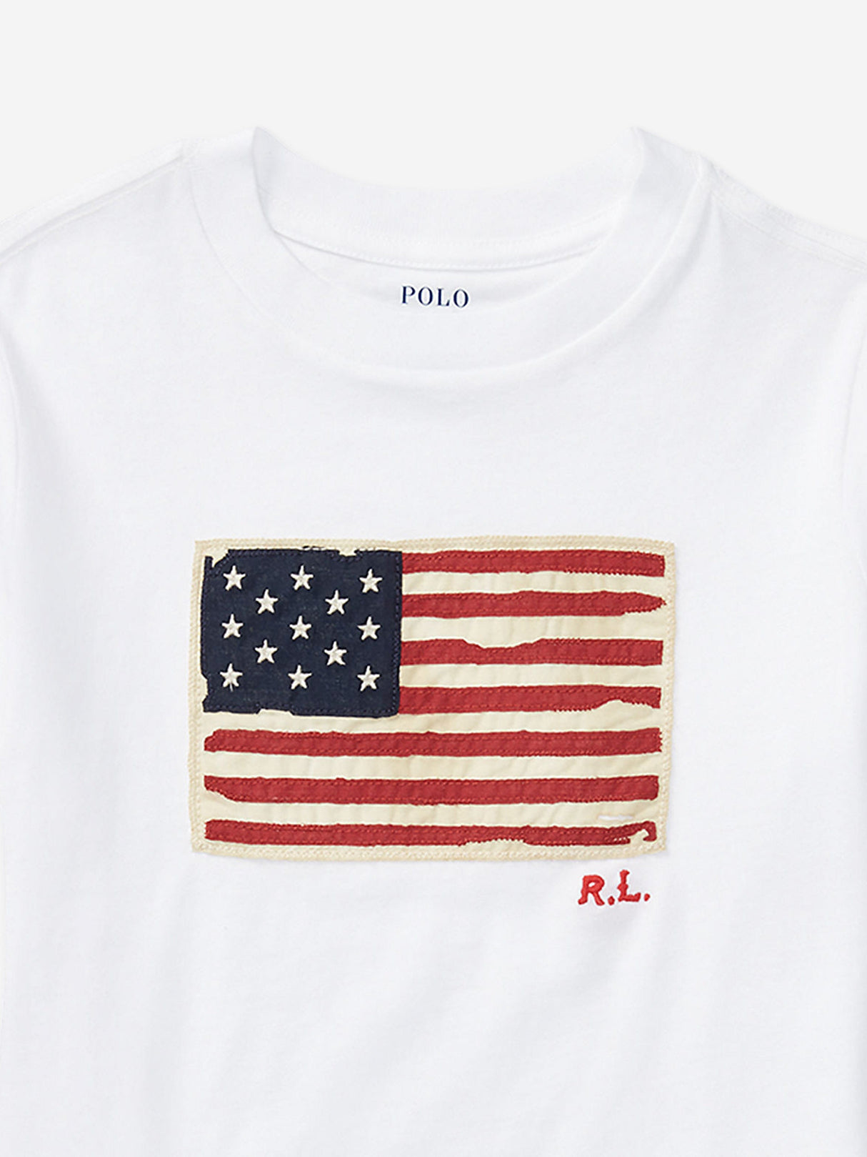 Ralph Lauren Boys Jersey Flag T-Shirt in White
