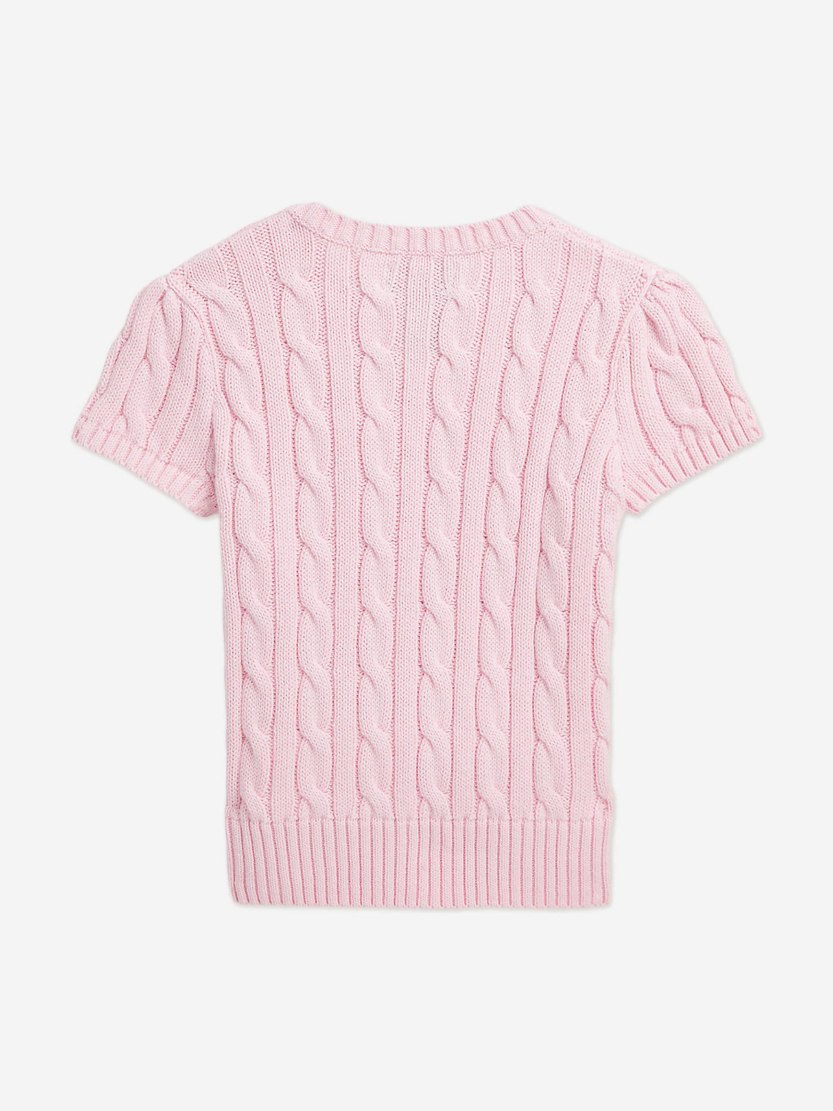 Ralph Lauren Girls Cable Knit Pullover in Pink