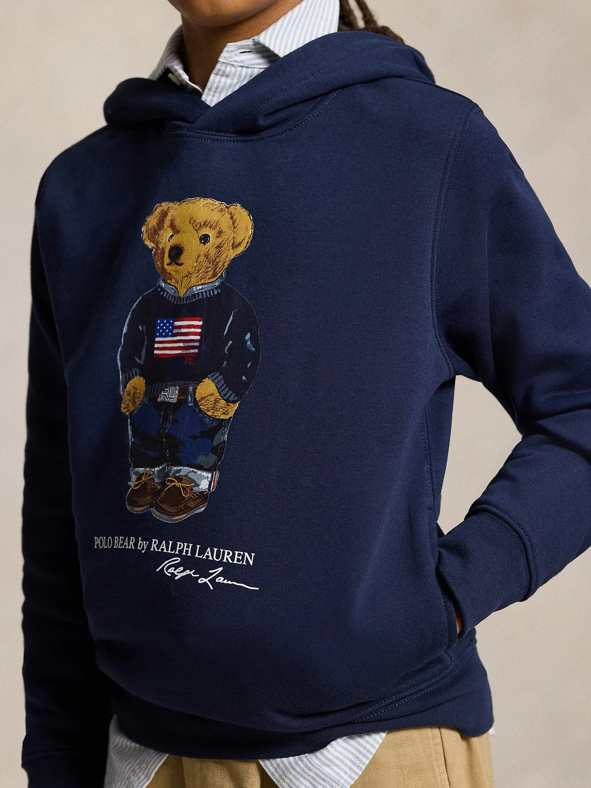 Ralph Lauren Boys Polo Bear Hoodie In Navy