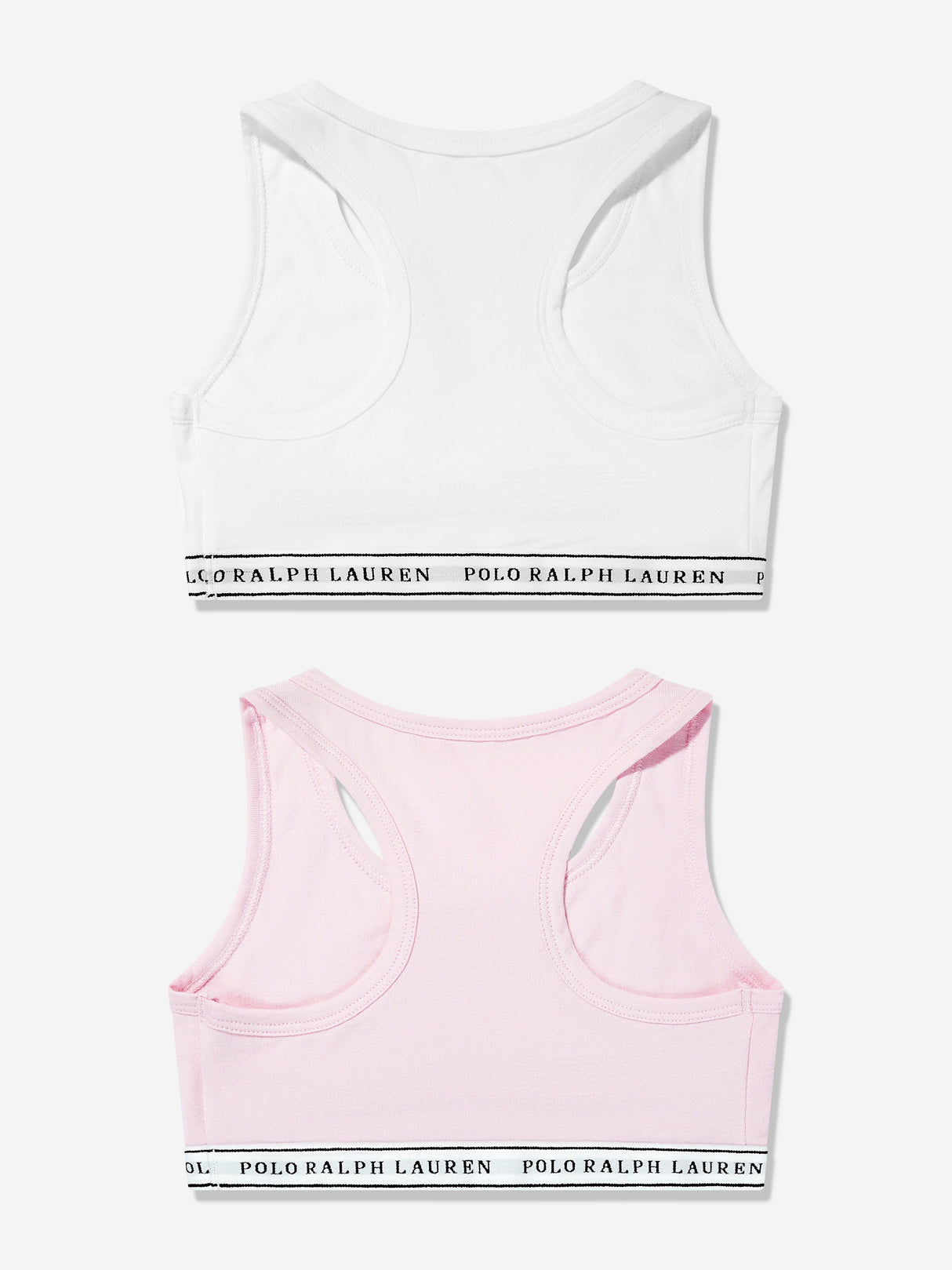 Ralph Lauren Girls 2 Pack Printed Bra Set in White