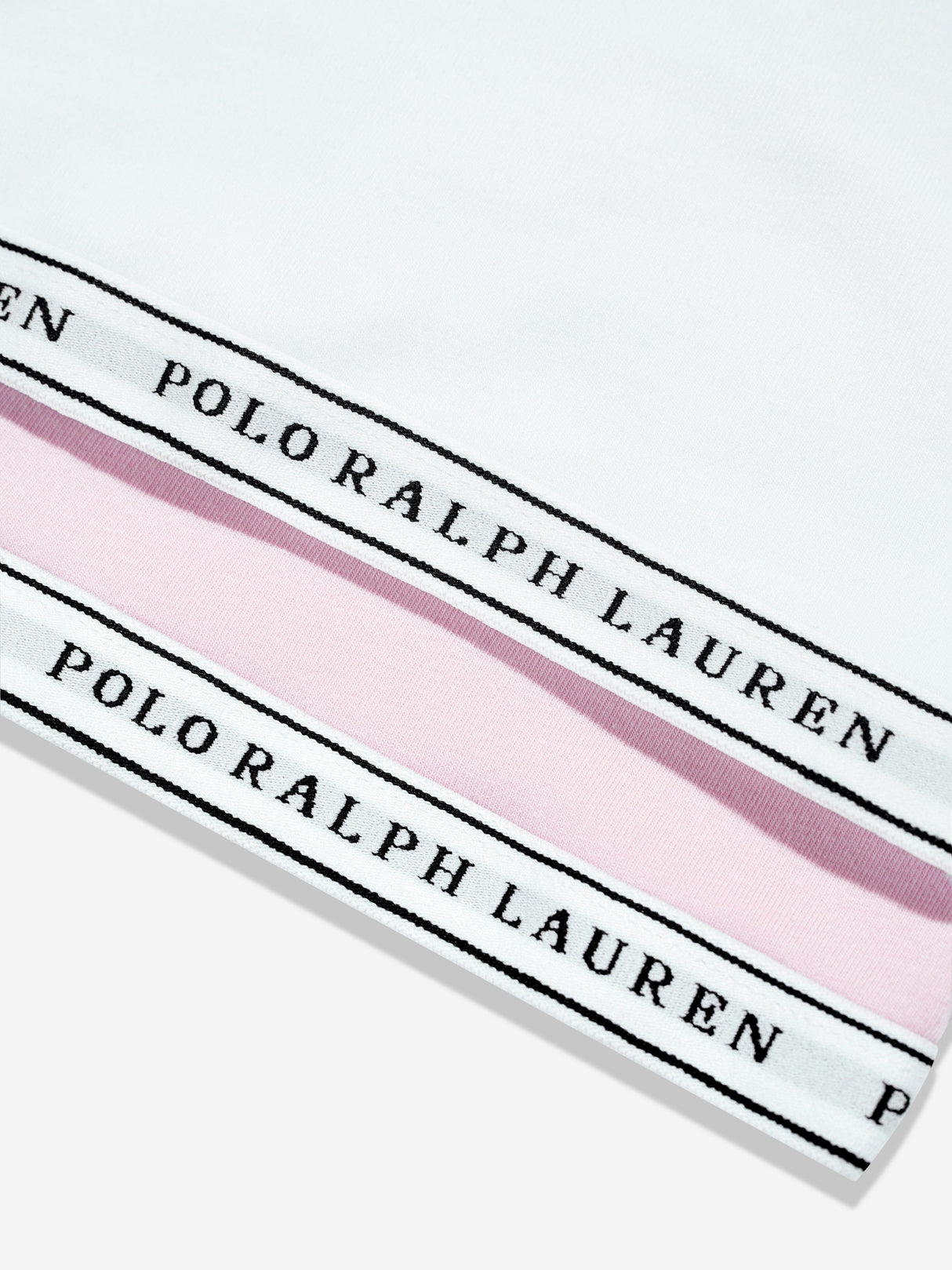 Ralph Lauren Girls 2 Pack Printed Bra Set in White