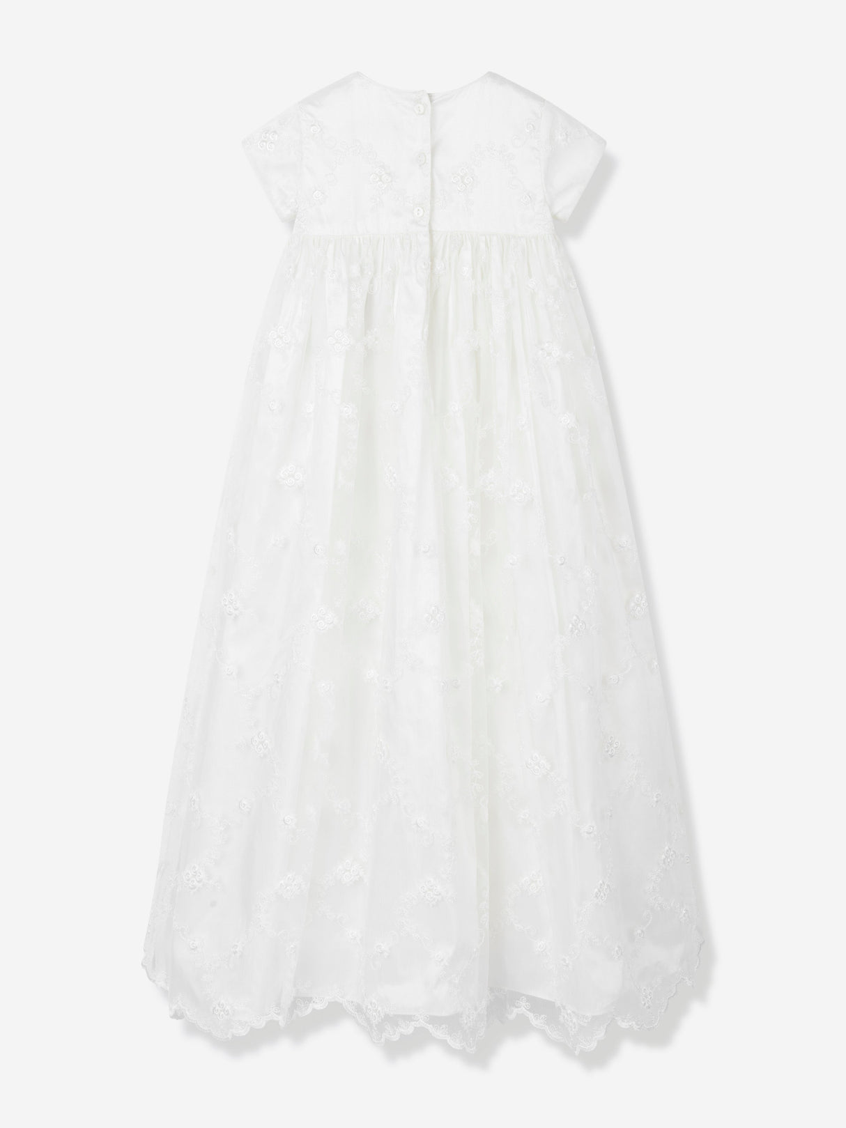 Sarah Louise Baby Girls Silk Christening Robe and Bonnet in Ivory