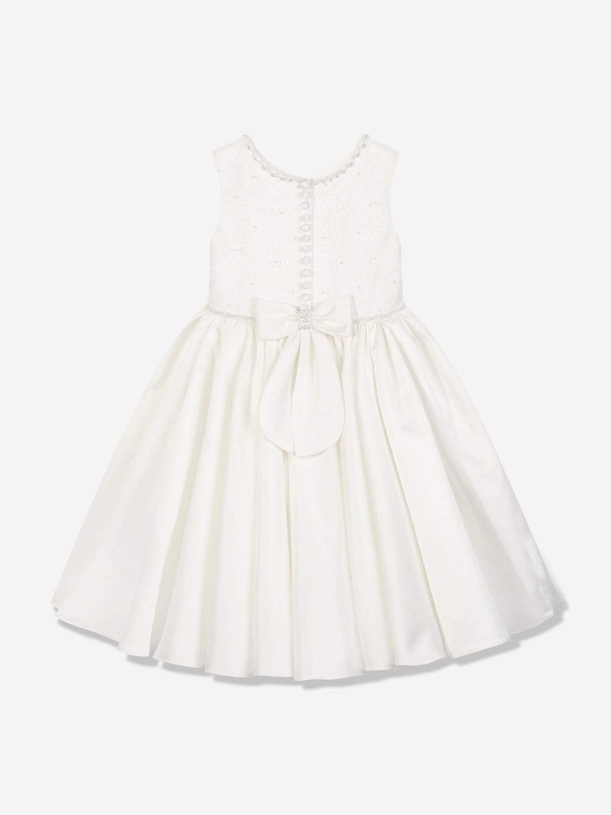 Sarah Louise Girls Ceremonial Ballerina Length Dress in Ivory